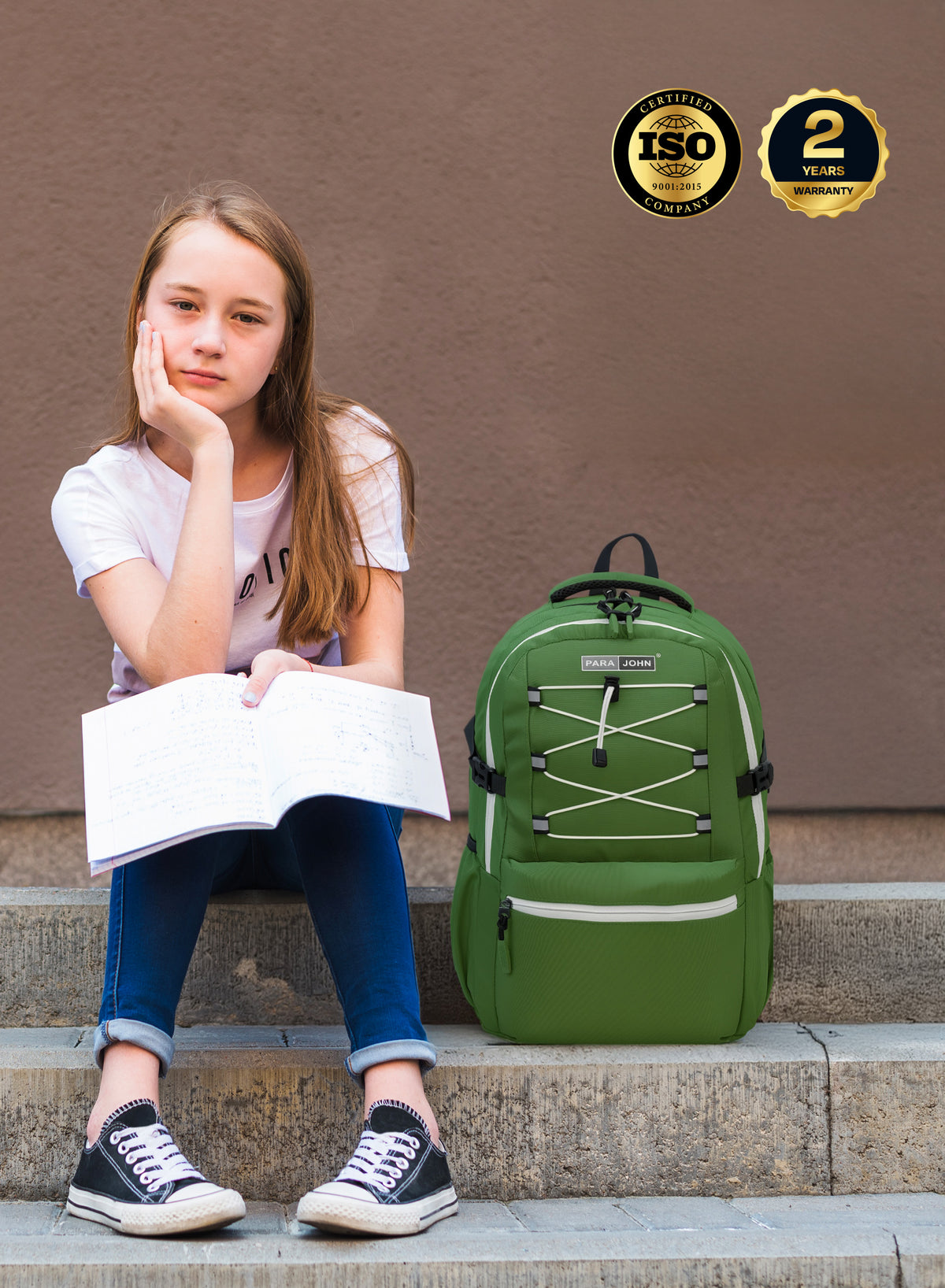 Para John PJSB6018 19-Inch School Backpack – 30L Multi-Compartment Bag