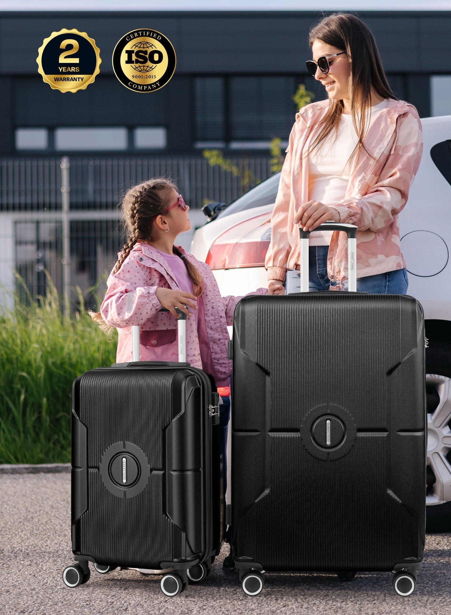 Parajohn Armorix Series Set of 2 Luggage | Lightweight Small 10KG & Large 30KG ABS 8 Wheels Trolley Hardsided Travel Suitcase PARAJOHN UAE