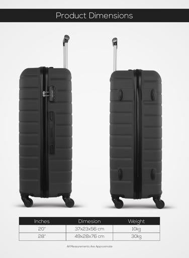 PopGlide2-Pieces ABS Hardside Travel Trolley Luggage Set