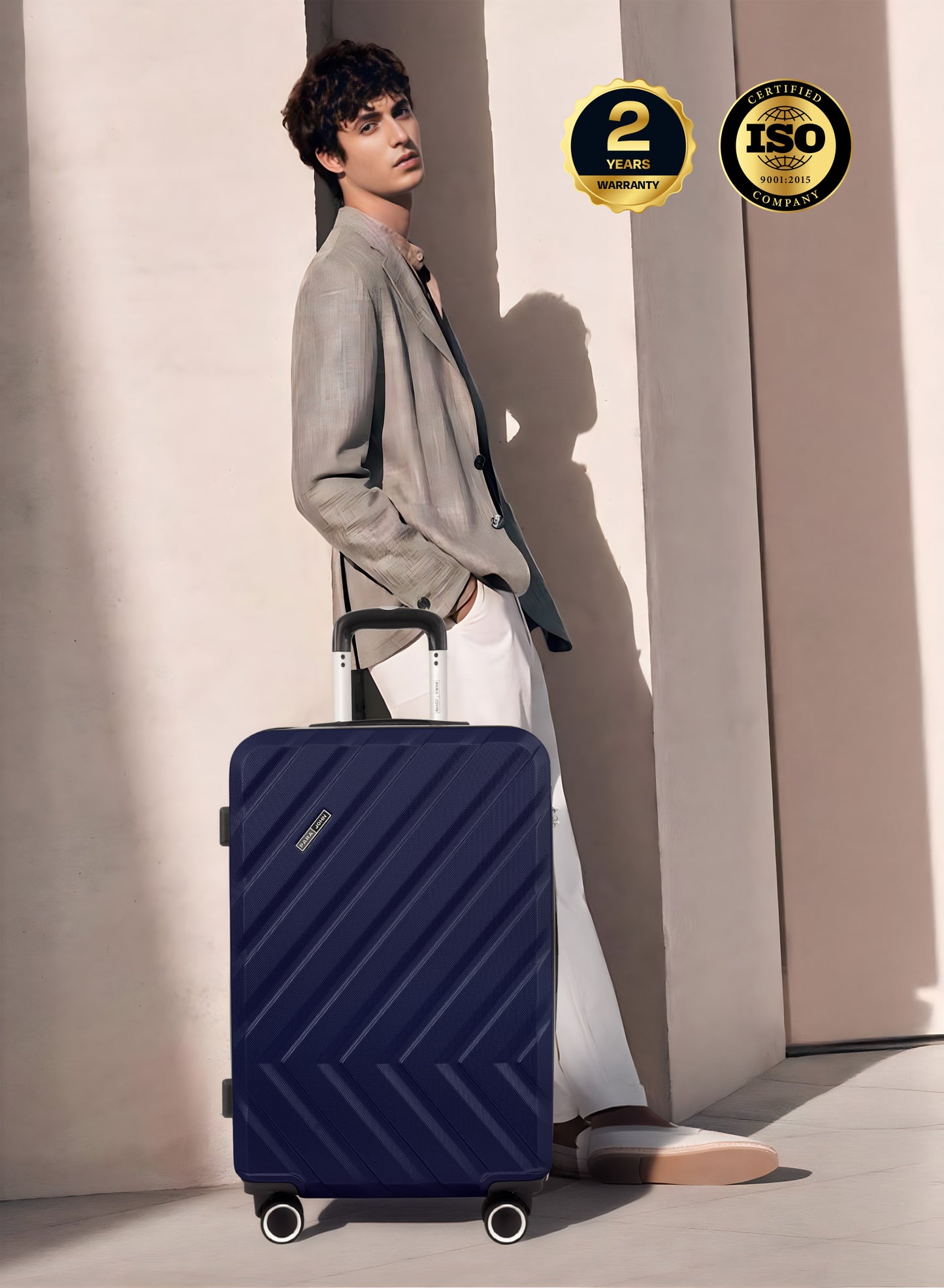 Parajohn Medium 24 inches 1 Piece Durable Lightweight Carrying 10KG Material-ABS 8 Wheels Hard sided Travel Suitcase