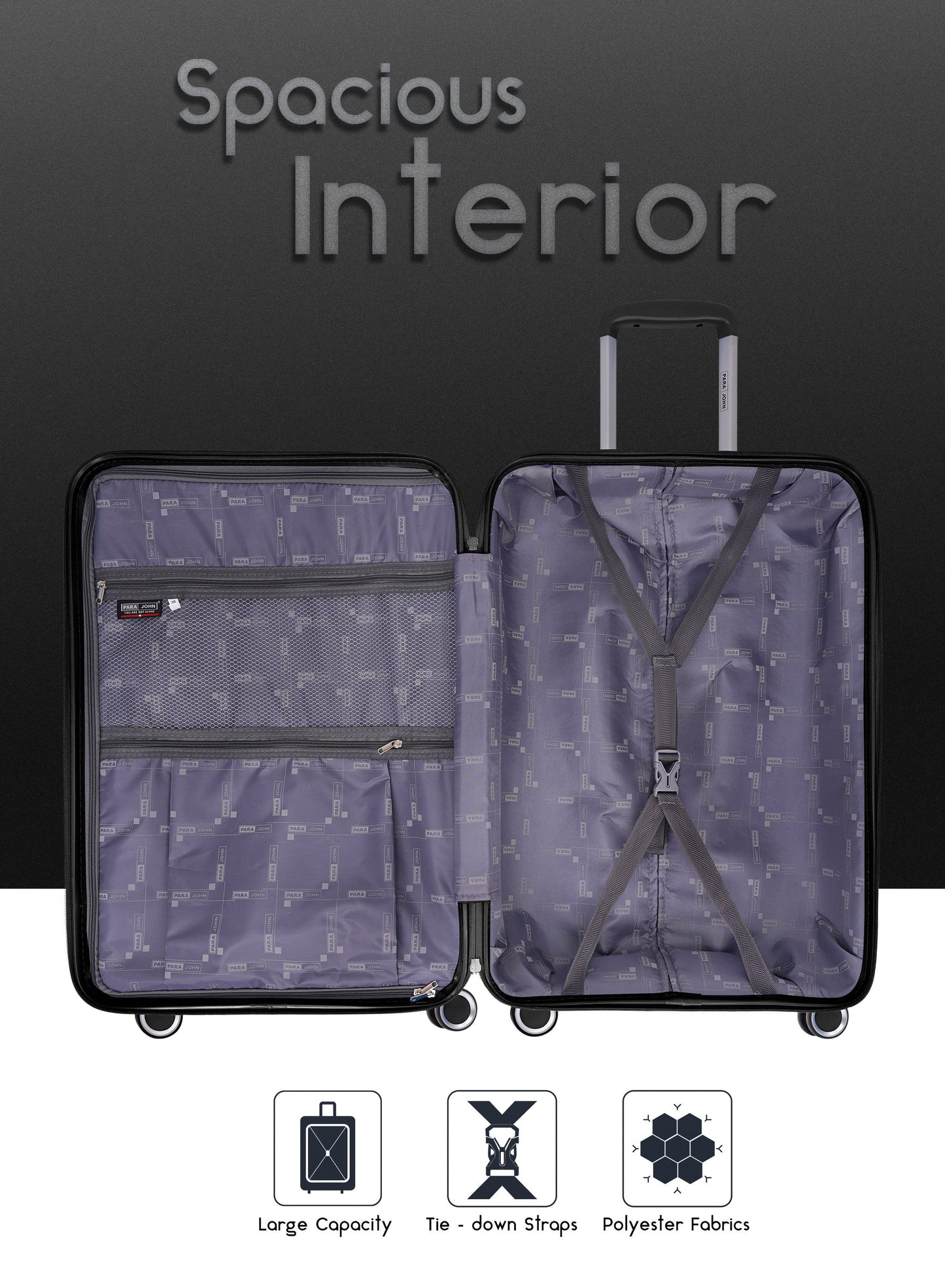Electra 3-Piece PP Hardside Spinner Luggage Trolley Set