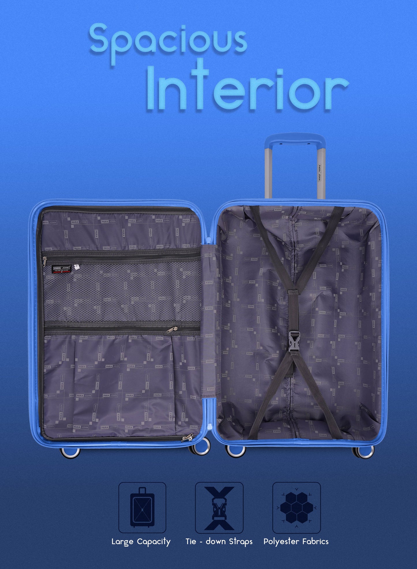 Electra 3-Piece PP Hardside Spinner Luggage Trolley Set