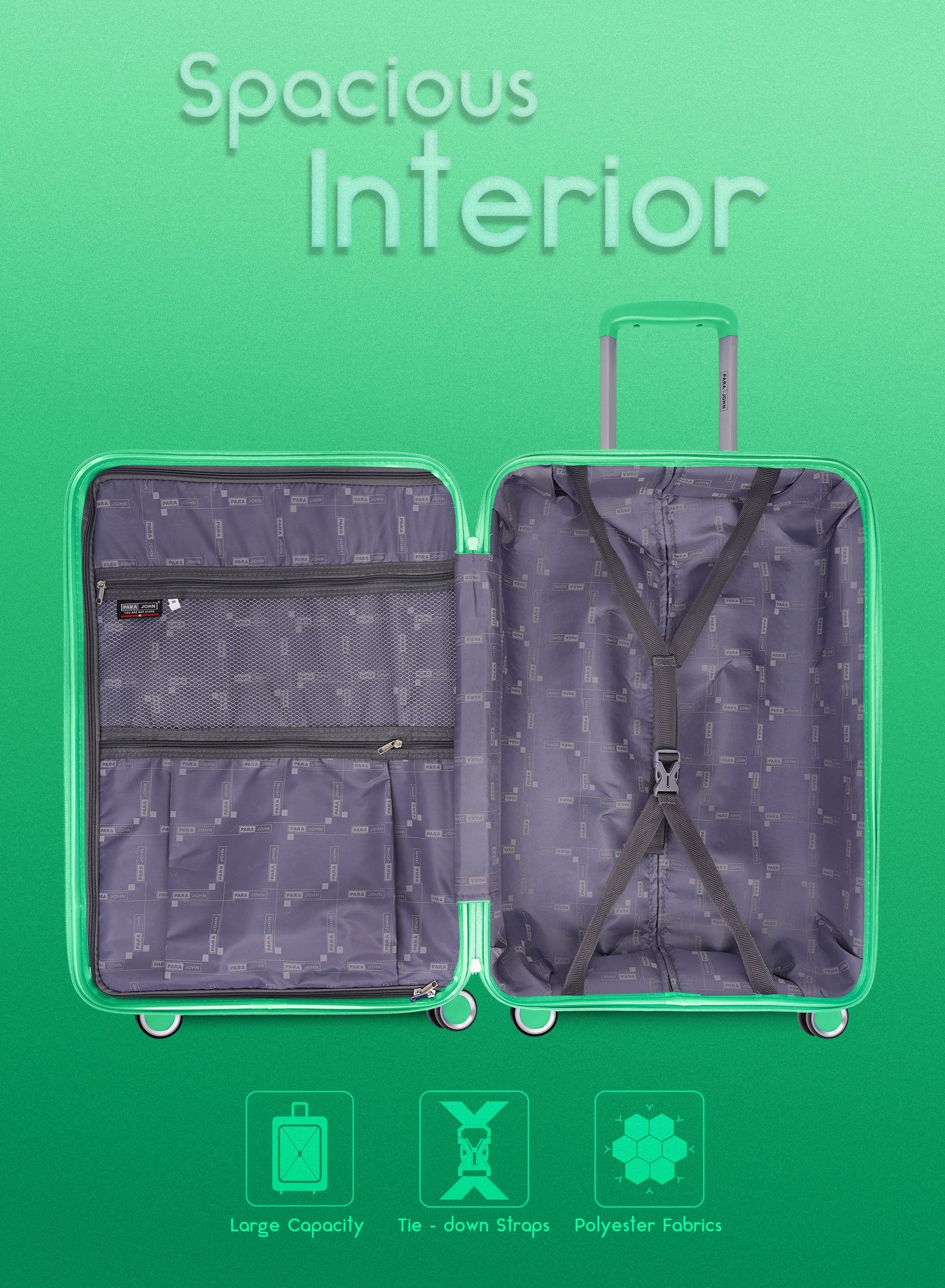 Electra 3-Piece PP Hardside Spinner Luggage Trolley Set
