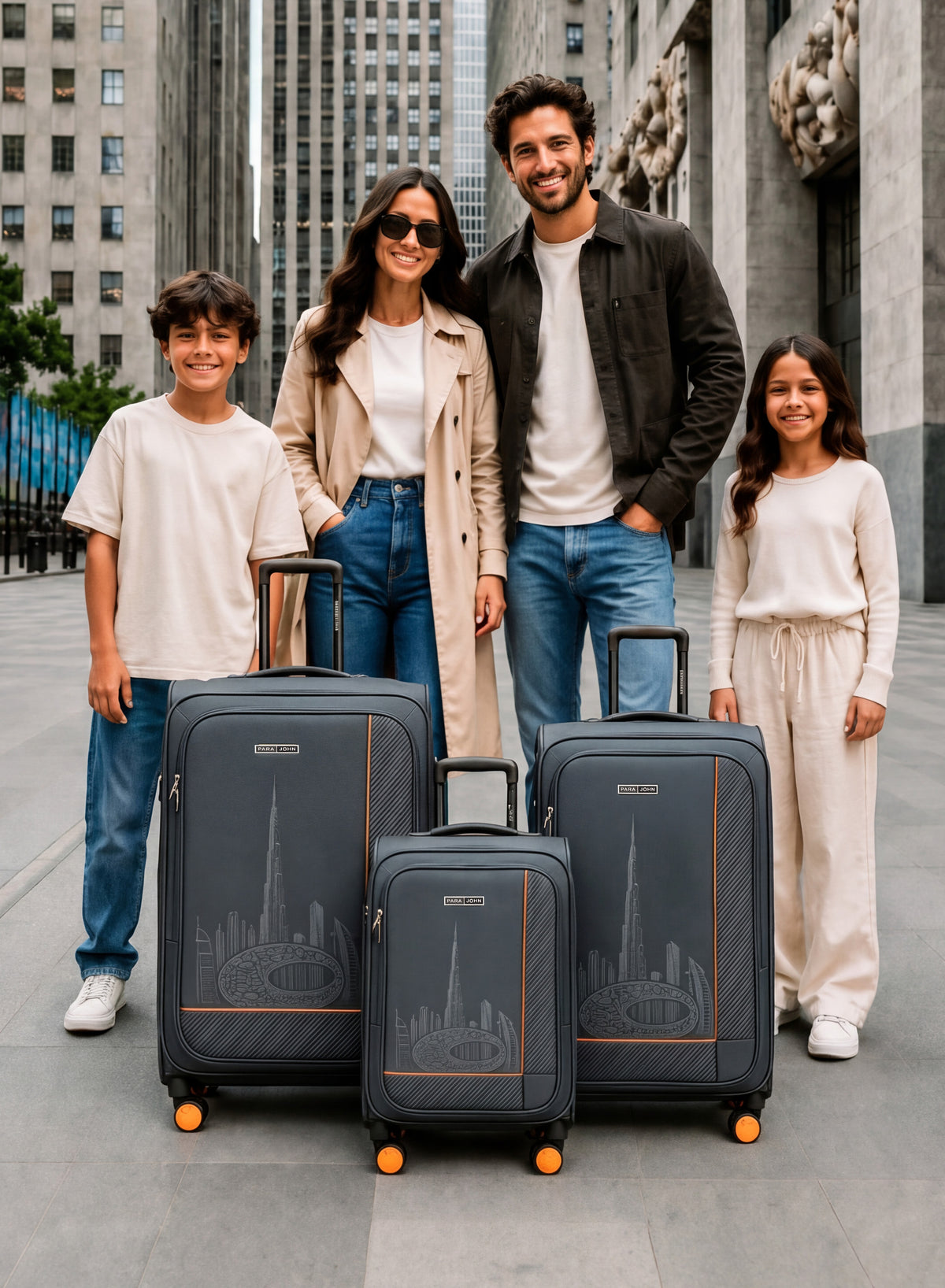 PARAJOHN DUBAIRO 3 Piece Expandable Softside Luggage Set,20/24/28 Inch Nylon Suitcases with 8 Spinner Wheels