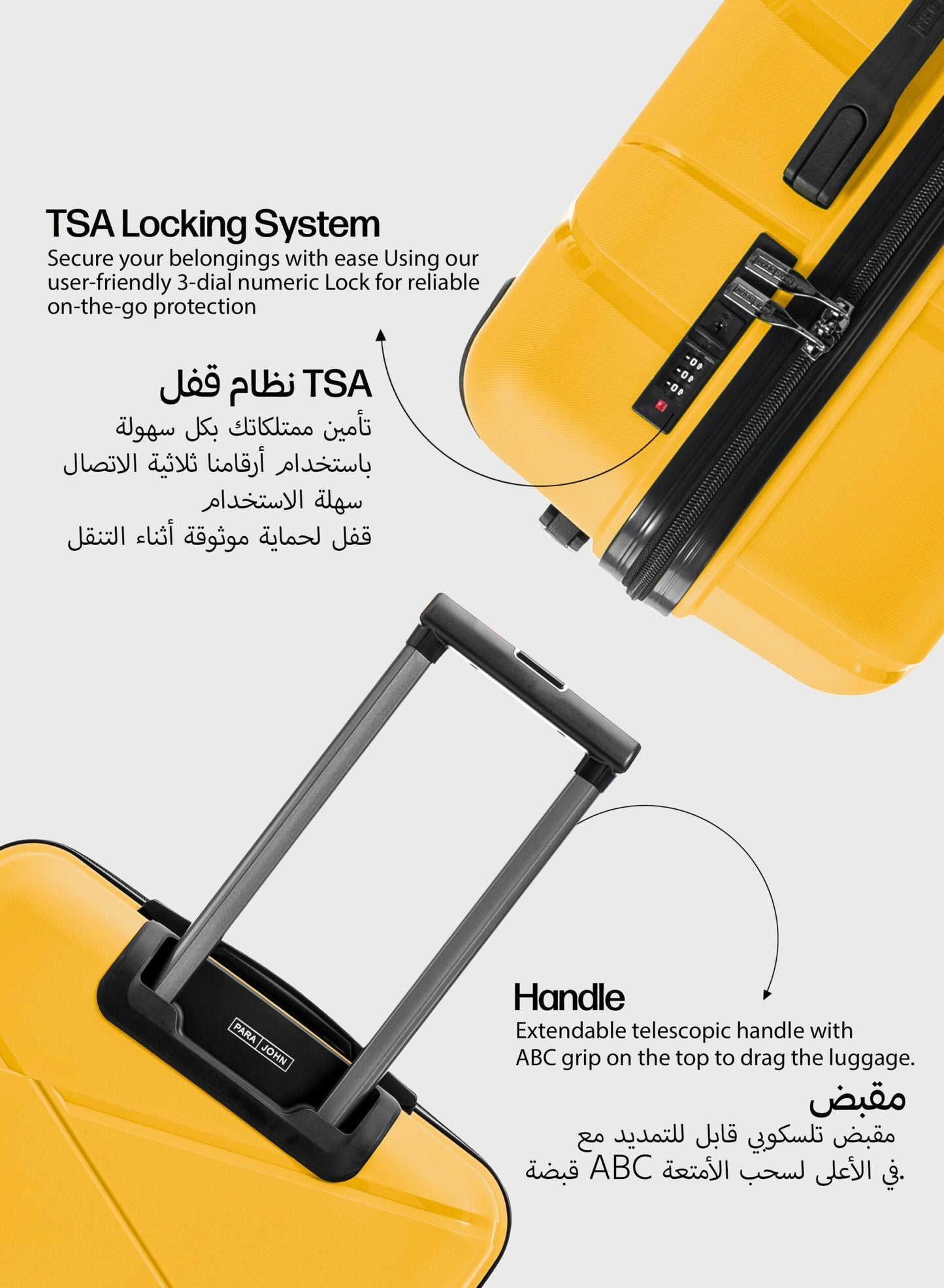 Rover 3-Piece PP Hardside Spinner Luggage Trolley Set