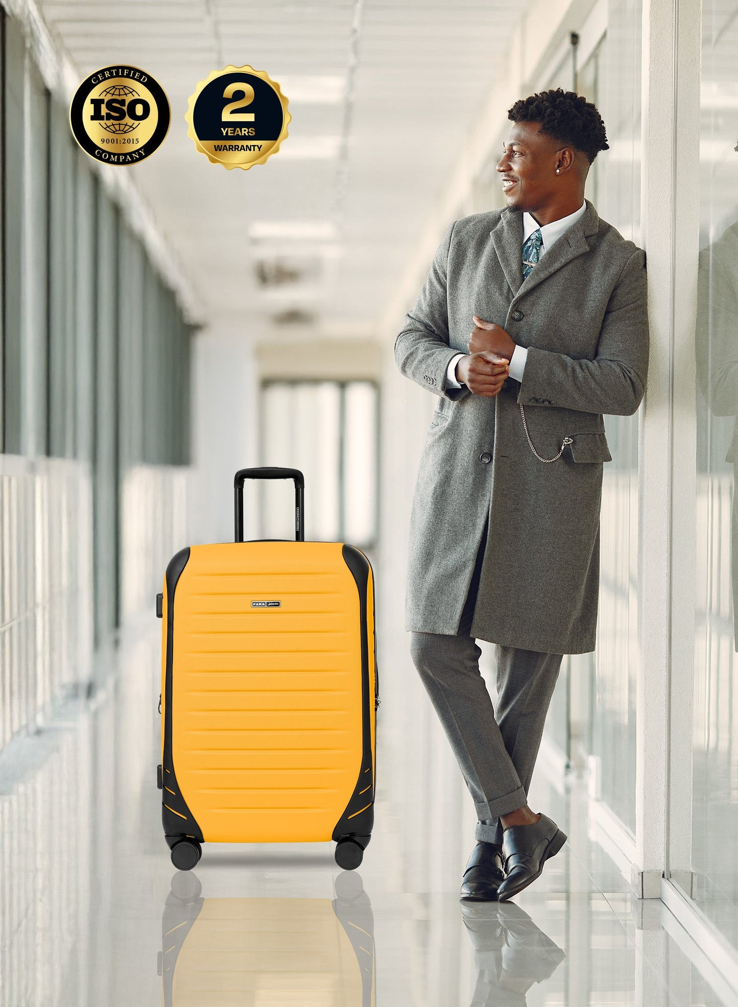Para John Altiv 3-Piece Travel Set – Lightweight 100% PC Hard-Side Trolley Luggage with 360° Spinner Wheels, Durable & Stylish Suitcase Set PARAJOHN UAE