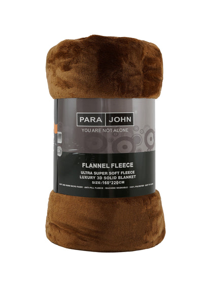 Single Flannel Fleece Blanket 160 × 220 cm – Luxury Soft Solid Single Ply Blanket, Premium Anti-Pill Polyester, Lightweight & Cozy by Parajohn  PARAJOHN UAE