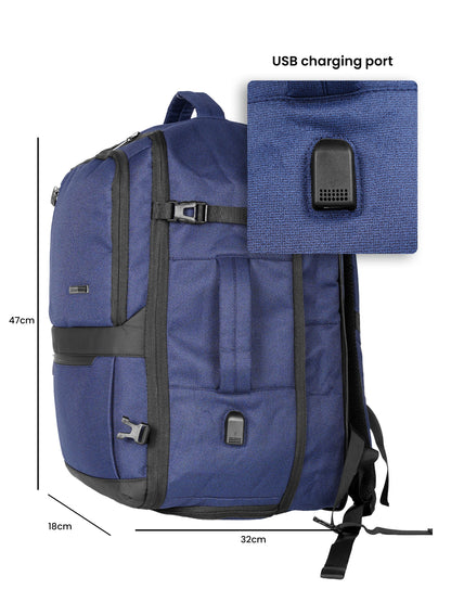 Para John TravelPro 18.5 Inch Travel Backpack for Men – Durable 420D Polyester Multi-Compartment Business & Travel Backpack with Heavy-Duty Zippers  PARAJOHN UAE