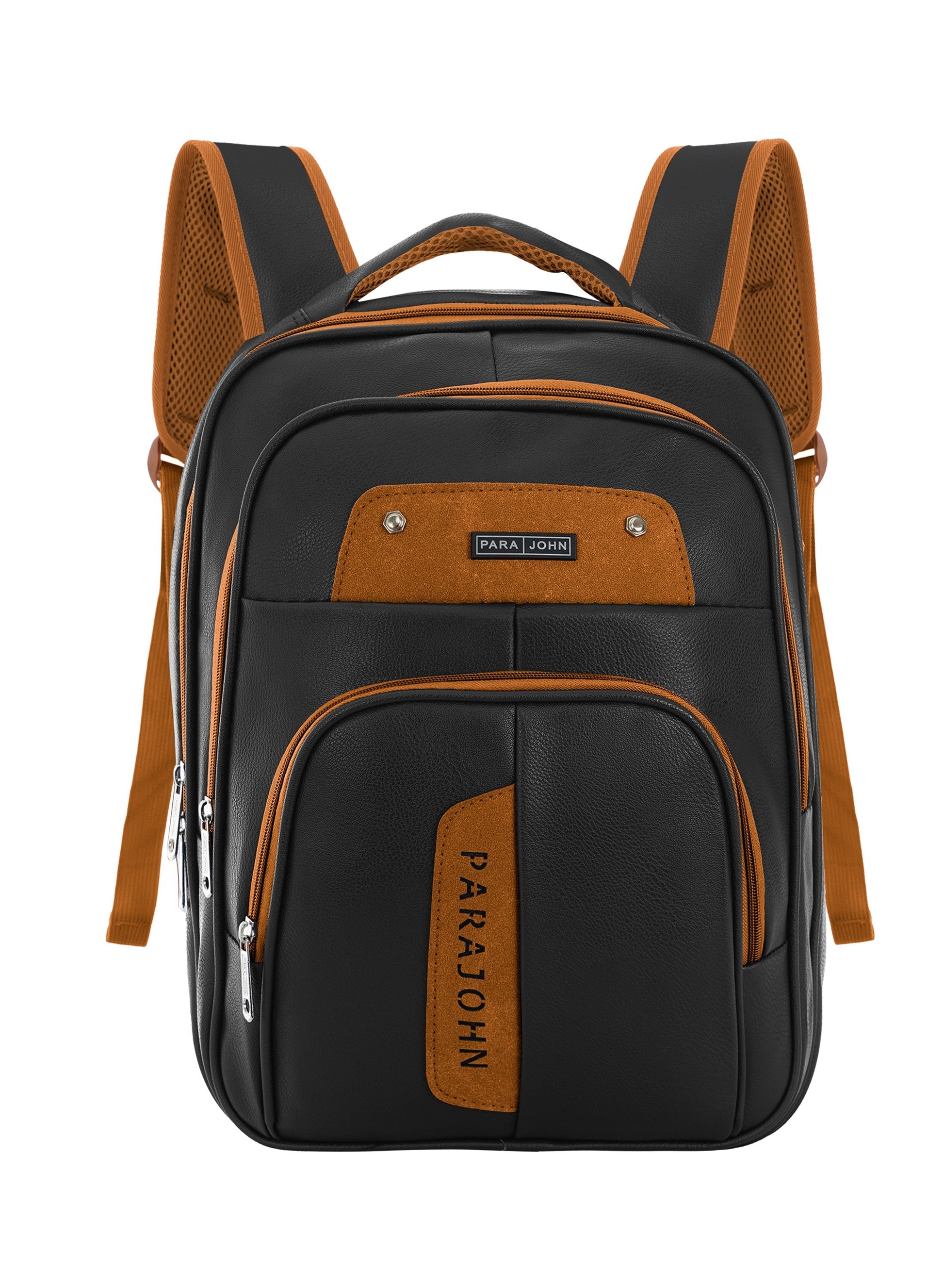 Parajohn PU Leather Backpack – 16” Stylish & Durable Multi-Compartment Laptop Bag (34x14x45 cm)  PARAJOHN UAE