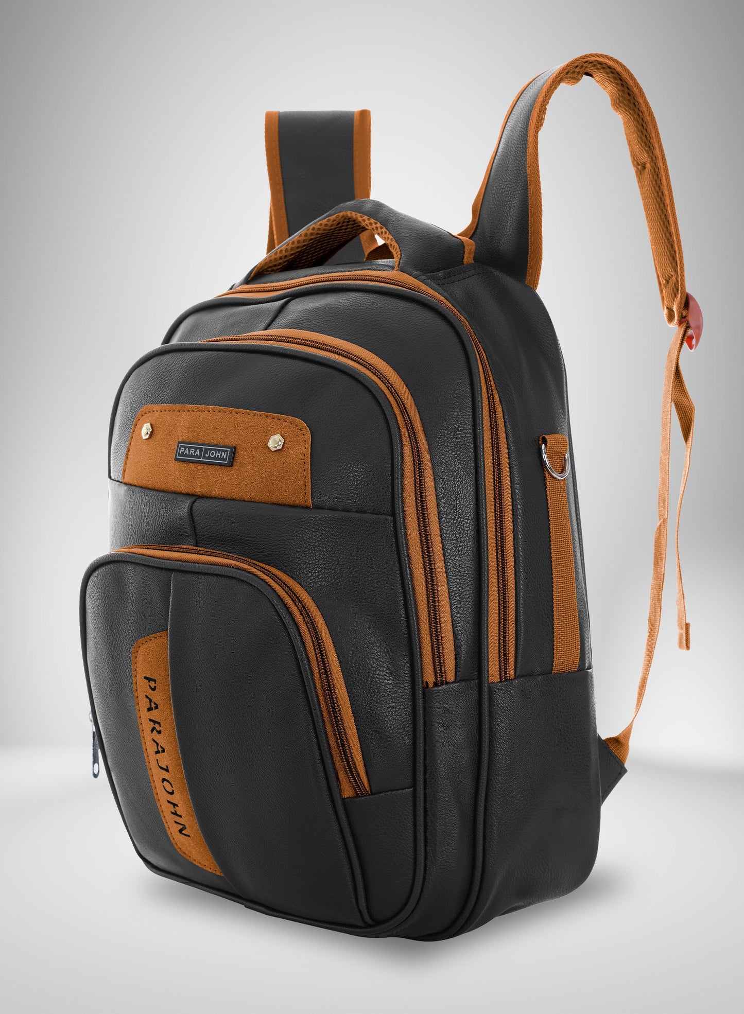 Parajohn PU Leather Backpack – 16” Stylish & Durable Multi-Compartment Laptop Bag (34x14x45 cm)  PARAJOHN UAE