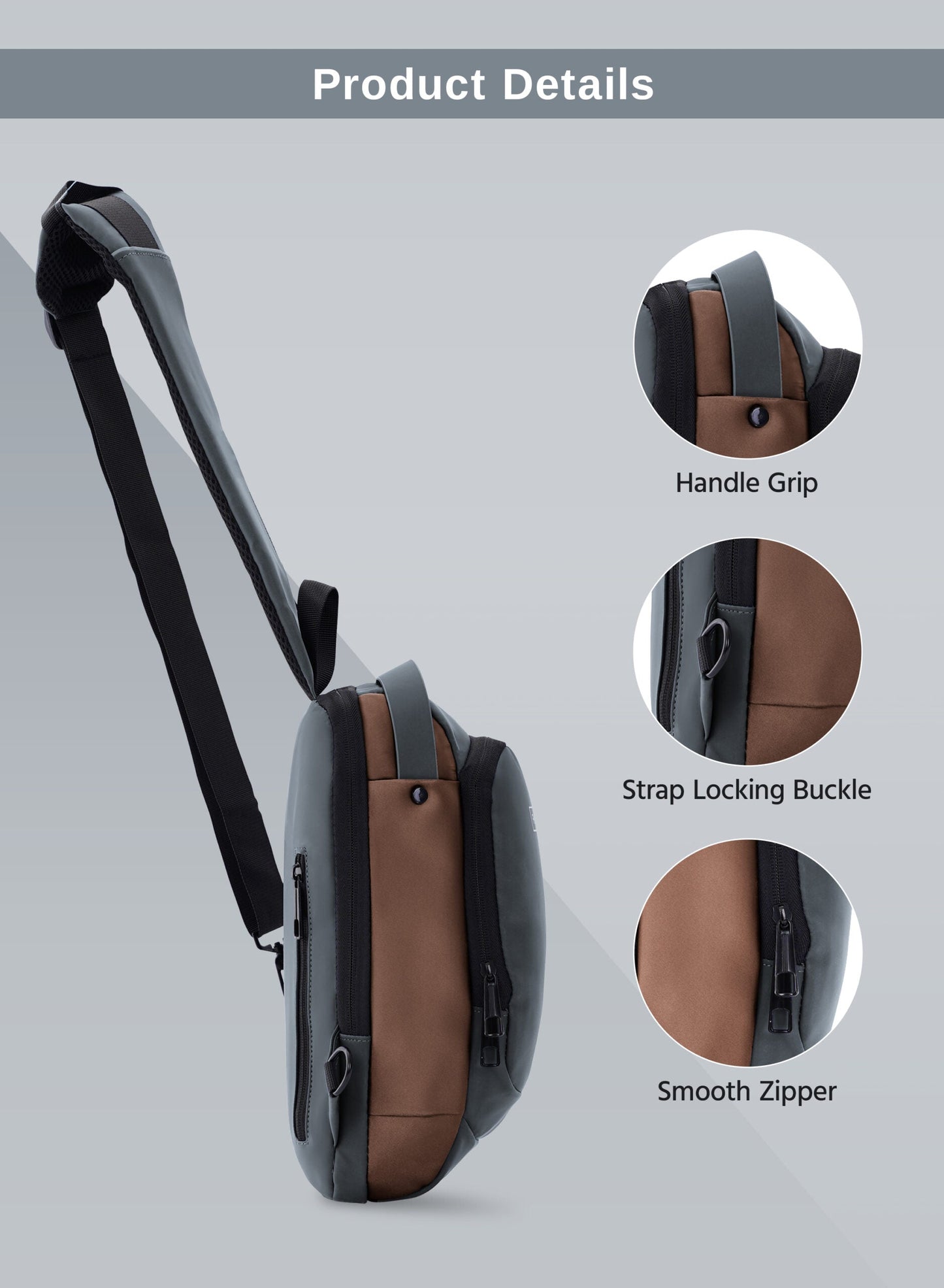 Parajohn Anti theft Crossbody Sling bag,Shoulder Backpack,Lightweight Chest Daypack with USB Charging Port