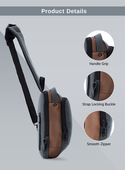 Parajohn Anti theft Crossbody Sling bag,Shoulder Backpack,Lightweight Chest Daypack with USB Charging Port