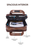 ParaJohn PJLB8002 16" PVC Leather Laptop Bag Lightweight Professional Briefcase with Adjustable Side Strap and Comfortable Handle  PARAJOHN UAE