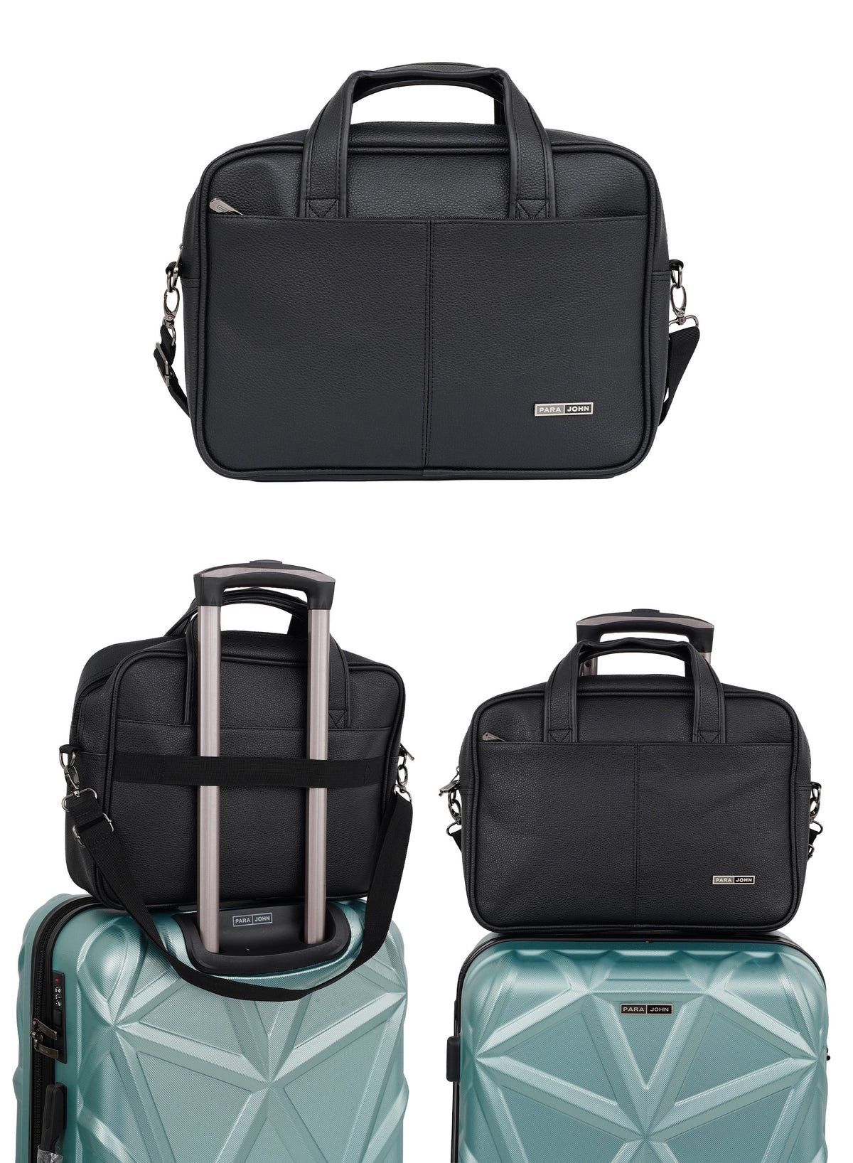Parajohn Execo 14” Laptop Bag for Men & Women – Premium PVC Leather Business Briefcase with Shoulder Strap, Office Messenger Bag  PARAJOHN UAE
