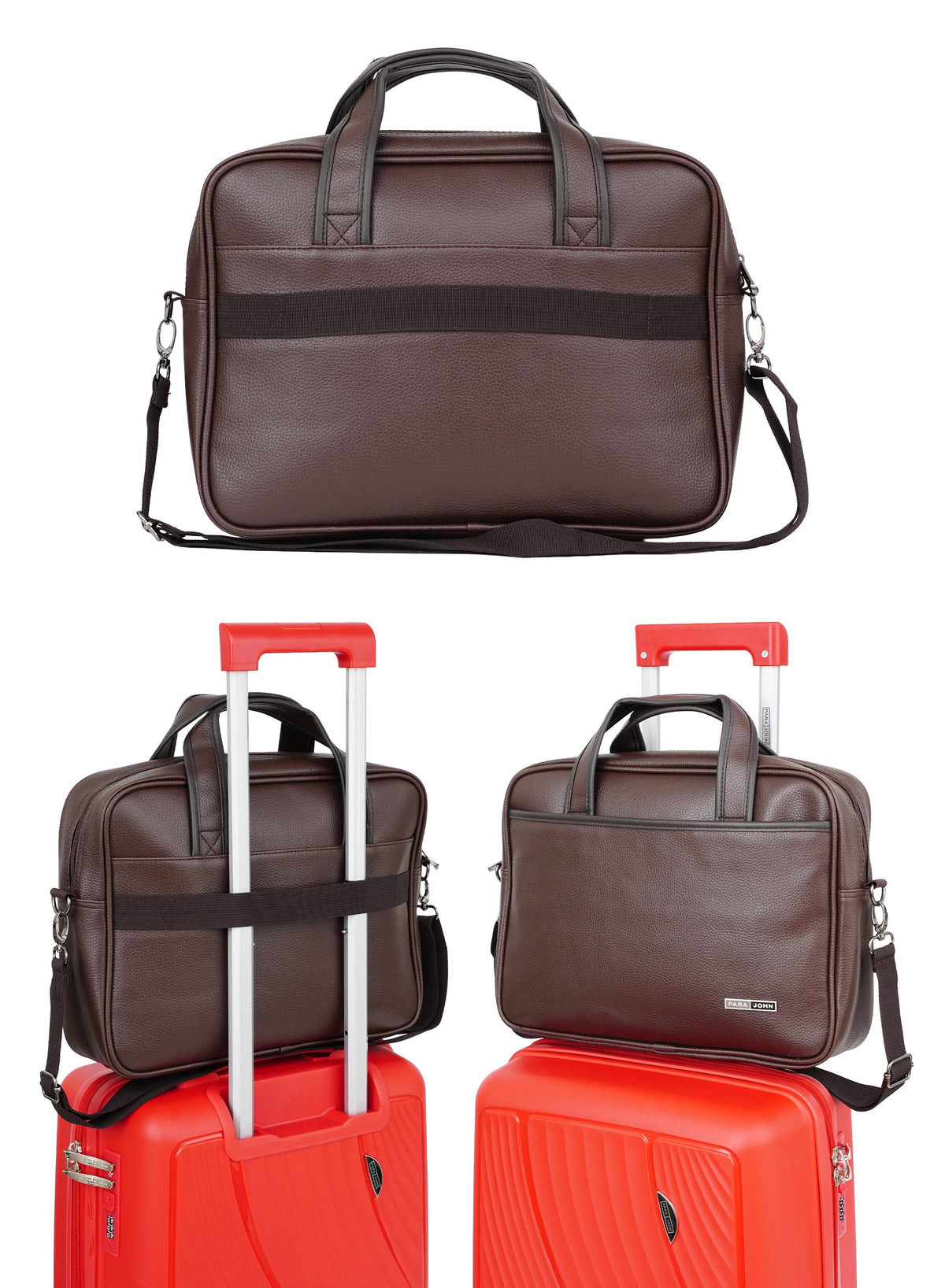 Parajohn Execo 14” Laptop Bag for Men & Women – Premium PVC Leather Business Briefcase with Shoulder Strap, Office Messenger Bag  PARAJOHN UAE