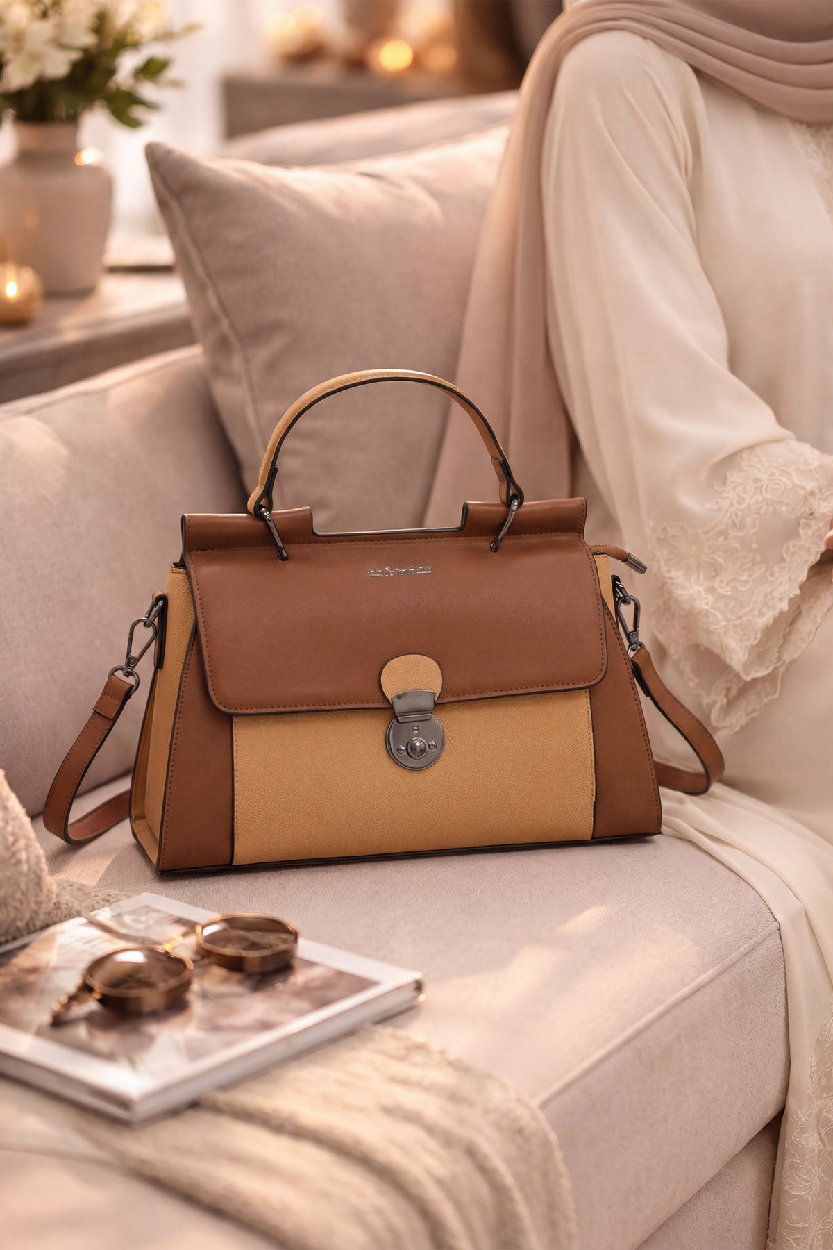 Parajohn Prime Collection Handbag — Elegant Lock Design | Premium Leather Finish  PARAJOHN UAE