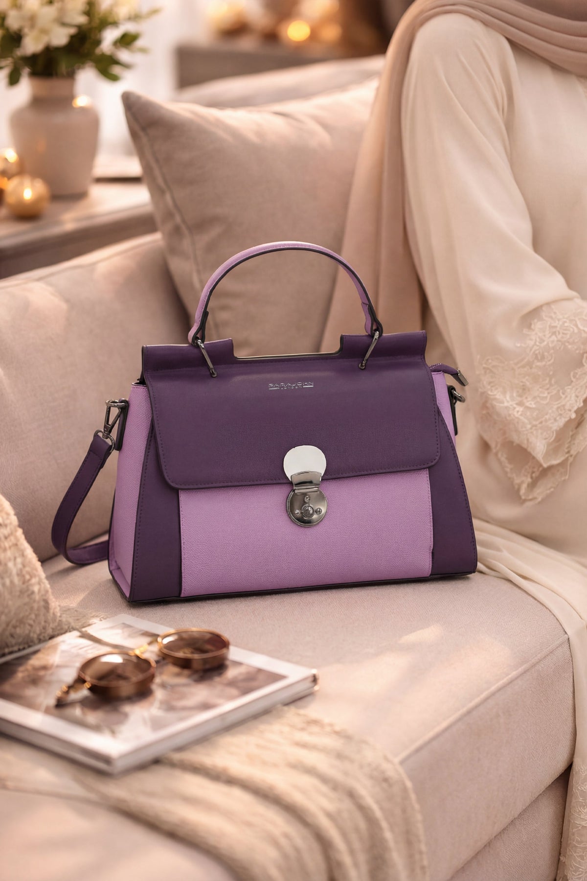 Parajohn Prime Collection Handbag — Elegant Lock Design | Premium Leather Finish  PARAJOHN UAE