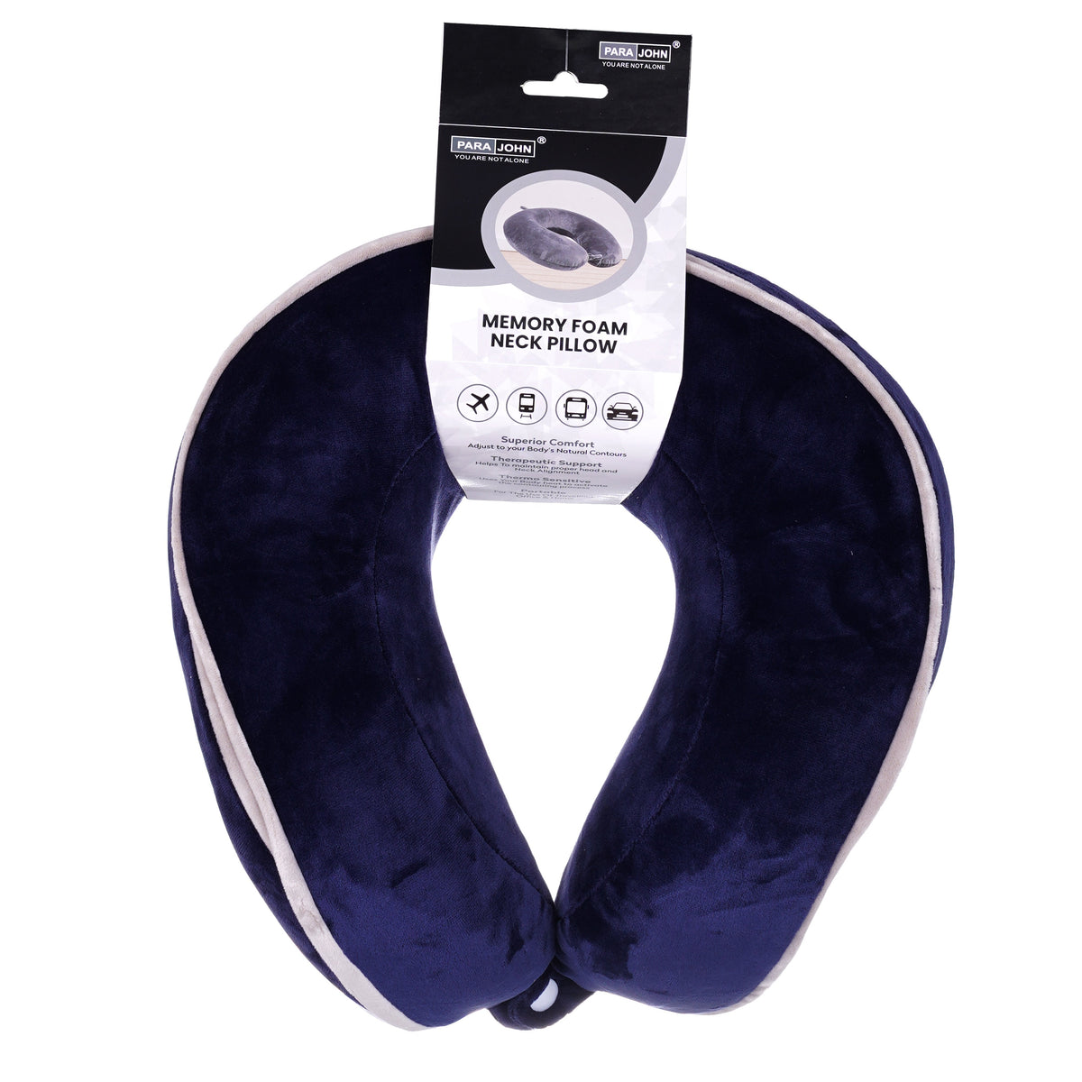 Parajohn Memory Foam Neck Pillow — Ultimate Travel Support | Soft Polyester Comfort  PARAJOHN UAE
