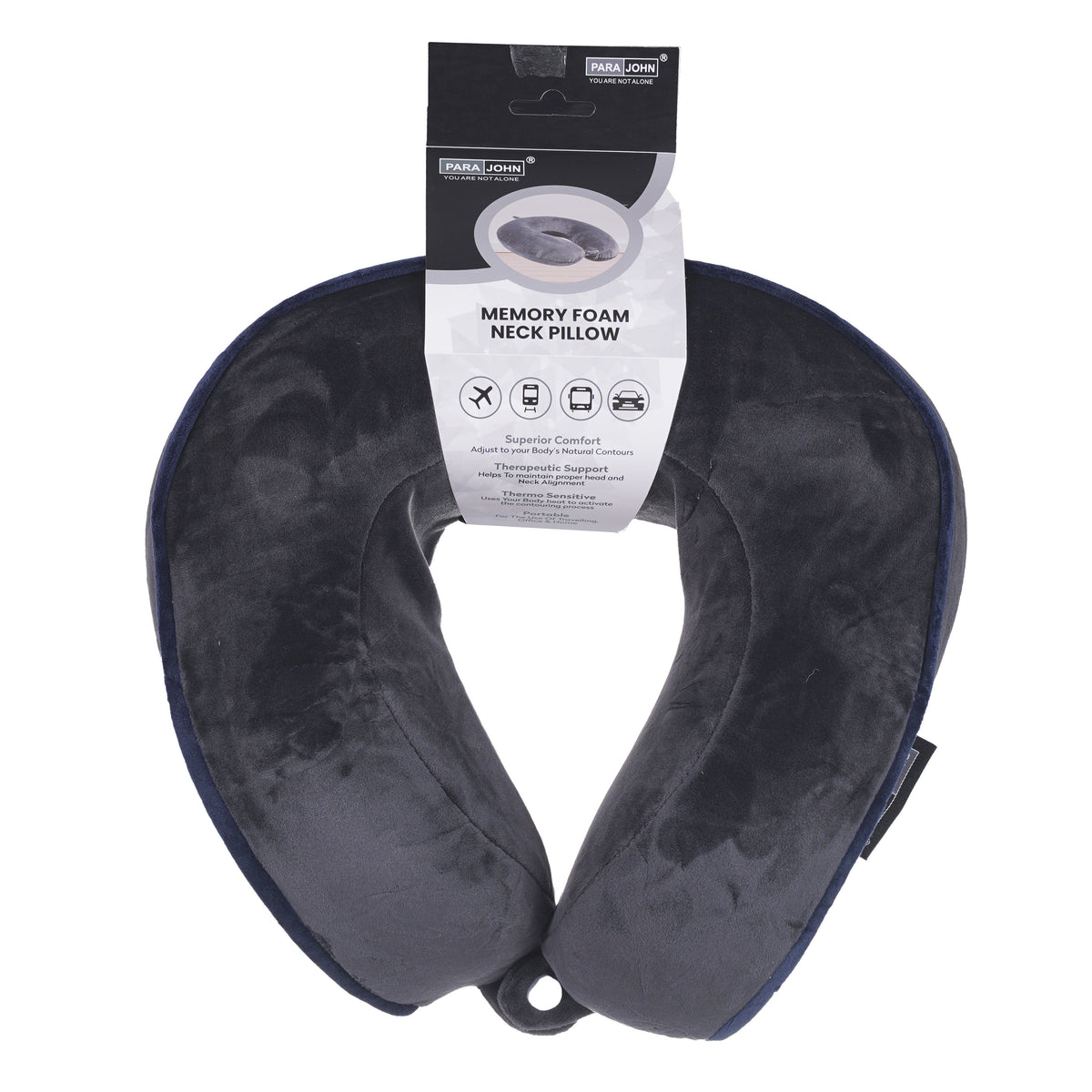 Parajohn Memory Foam Neck Pillow — Ultimate Travel Support | Soft Polyester Comfort  PARAJOHN UAE