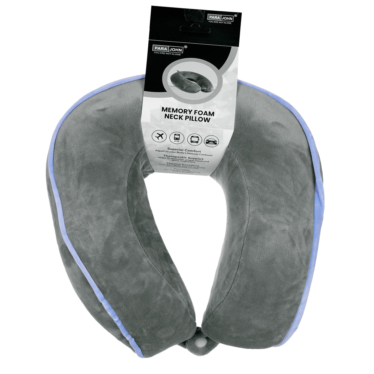 Parajohn Memory Foam Neck Pillow — Ultimate Travel Support | Soft Polyester Comfort  PARAJOHN UAE
