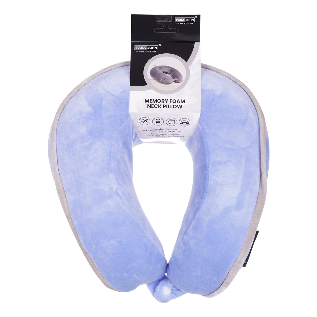 Parajohn Memory Foam Neck Pillow — Ultimate Travel Support | Soft Polyester Comfort  PARAJOHN UAE