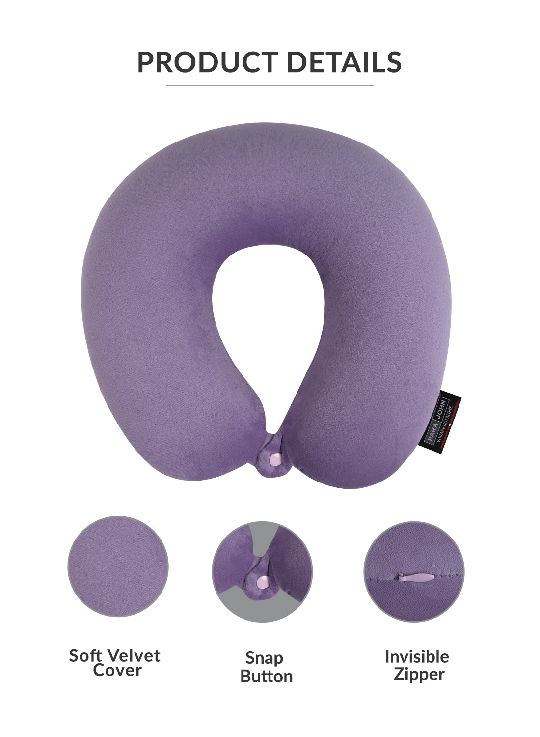 Parajohn Memory Foam Neck Pillow — Ultimate Travel Support | Soft Polyester Comfort  PARAJOHN UAE