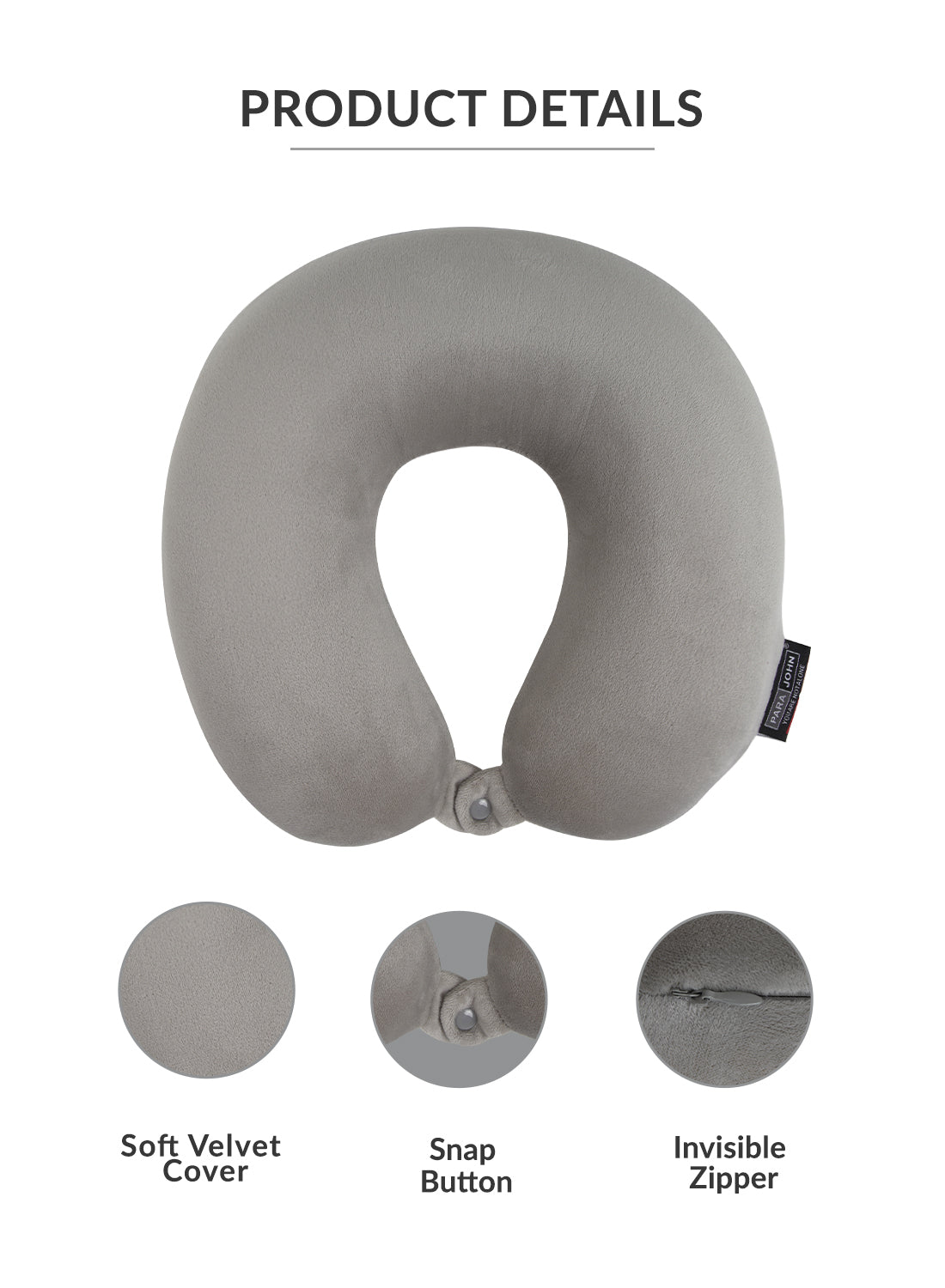 Parajohn Memory Foam Neck Pillow — Ultimate Travel Support | Soft Polyester Comfort  PARAJOHN UAE