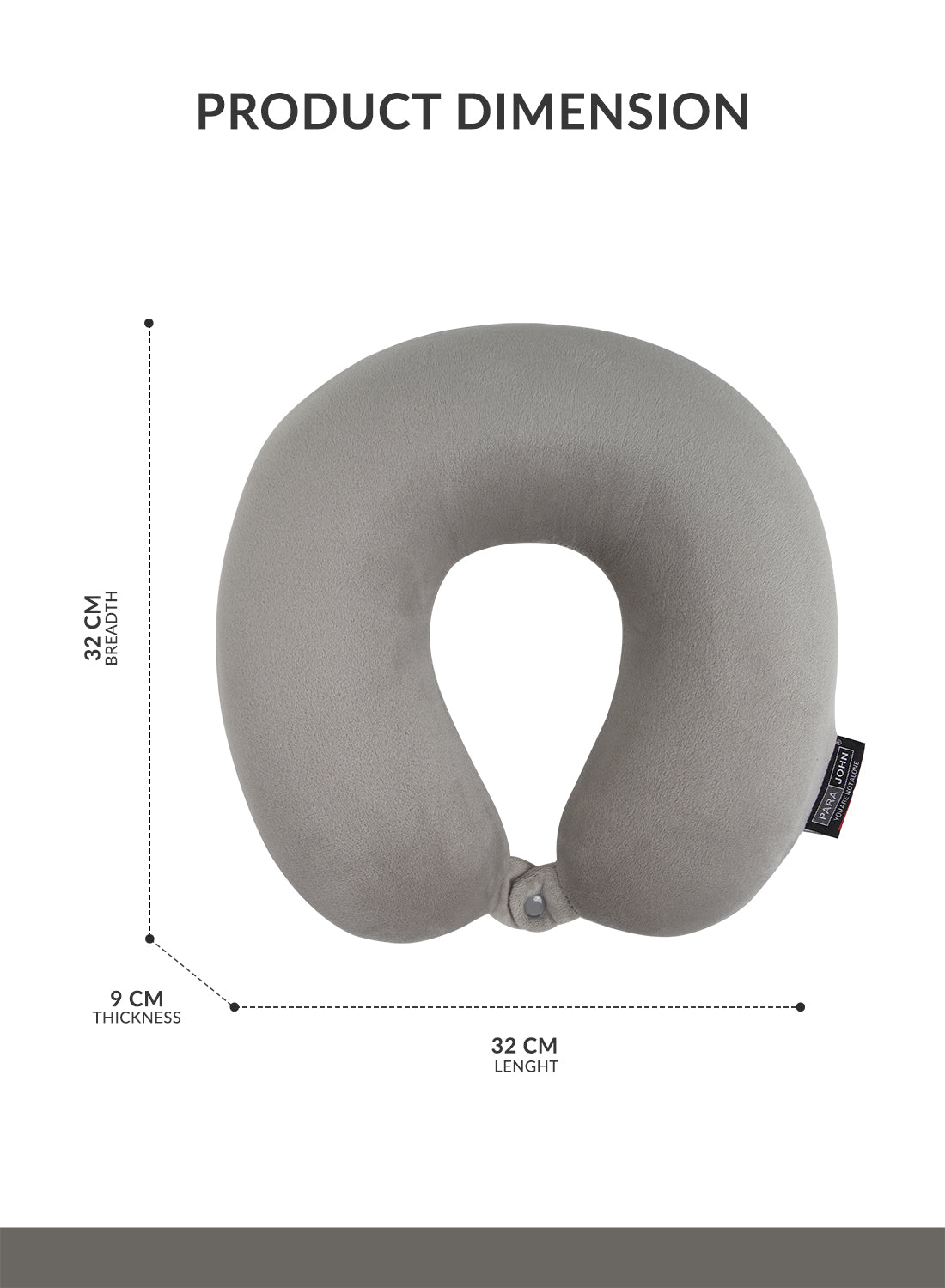 Parajohn Memory Foam Neck Pillow — Ultimate Travel Support | Soft Polyester Comfort  PARAJOHN UAE