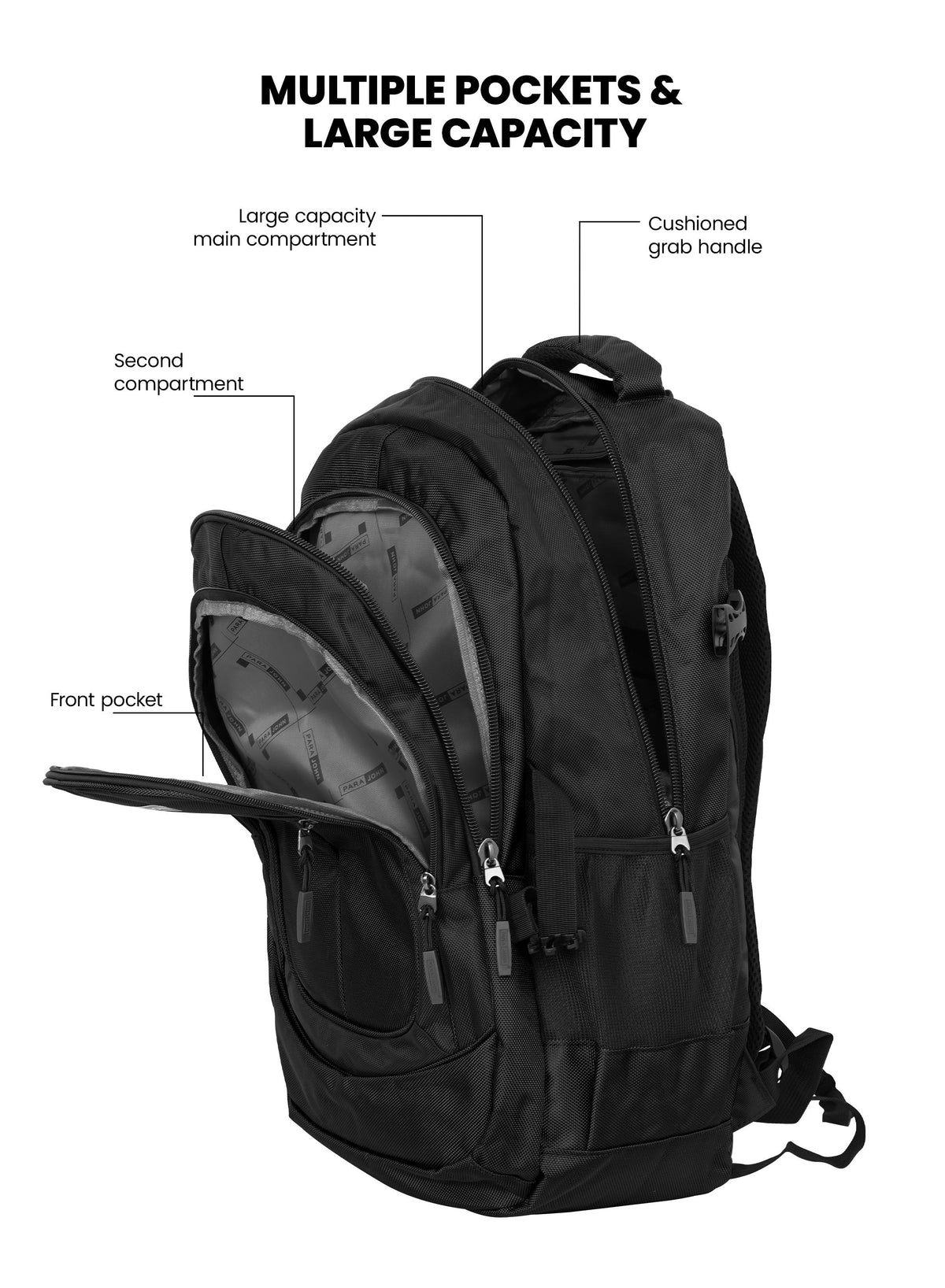 Parajohn School Backpack – Durable Polyester Laptop & Travel Bag with Multi Compartments (18”–24”)  PARAJOHN UAE