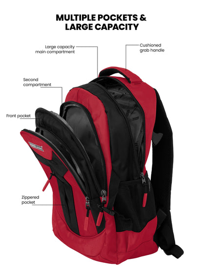 Parajohn School Backpack – Durable Polyester Multi-Compartment  School Bag 20" with Strong Zipper and Comfortable Handle  PARAJOHN UAE
