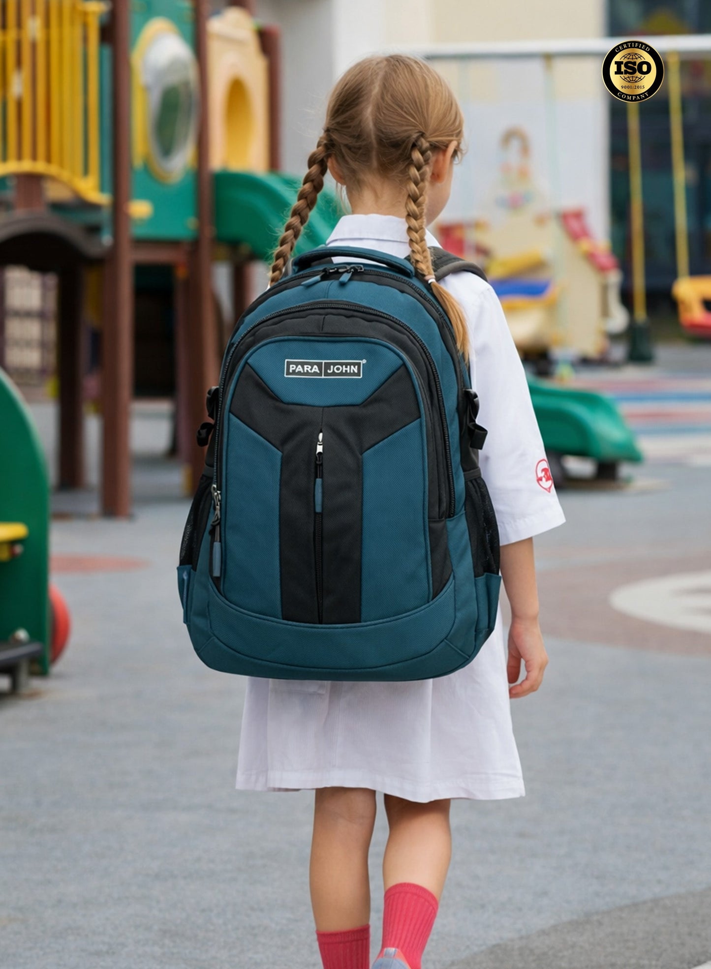 Parajohn School Backpack – Durable Polyester Multi-Compartment  School Bag 20" with Strong Zipper and Comfortable Handle  PARAJOHN UAE