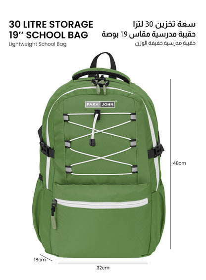 Para John PJSB6018 19-Inch School Backpack – 30L Multi-Compartment Bag