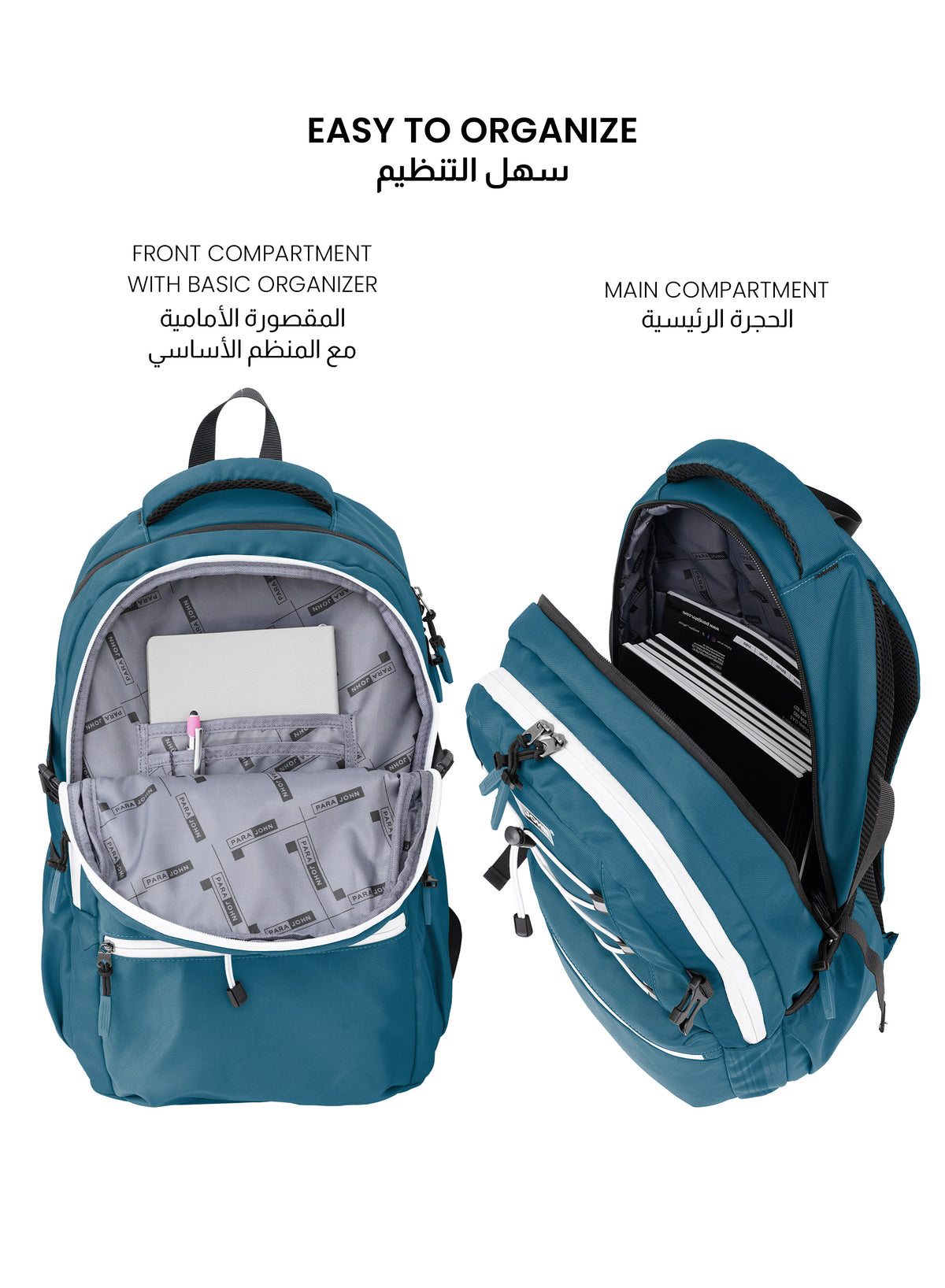 Para John PJSB6018 19-Inch School Backpack – 30L Multi-Compartment Bag
