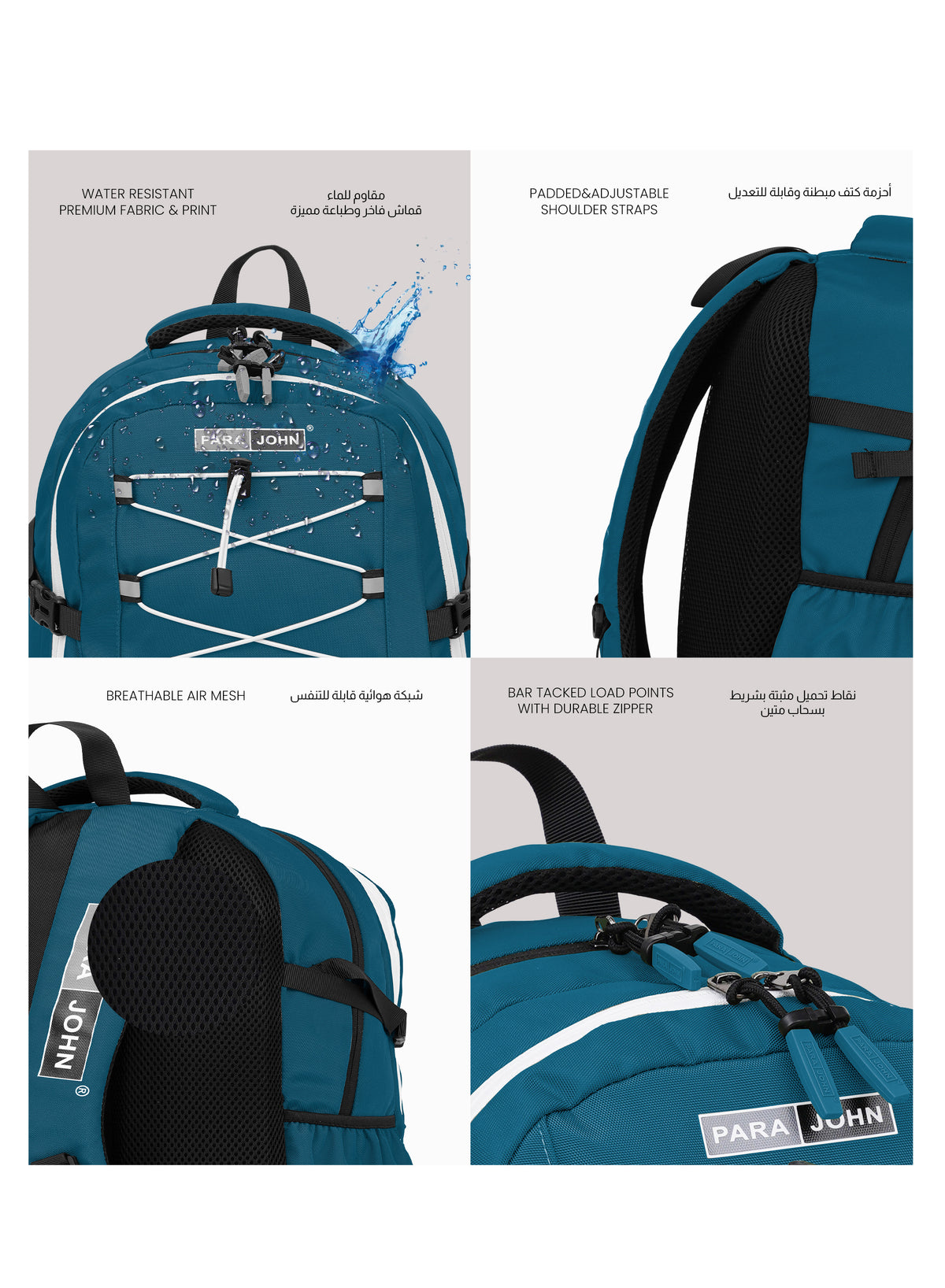 Para John PJSB6018 19-Inch School Backpack – 30L Multi-Compartment Bag
