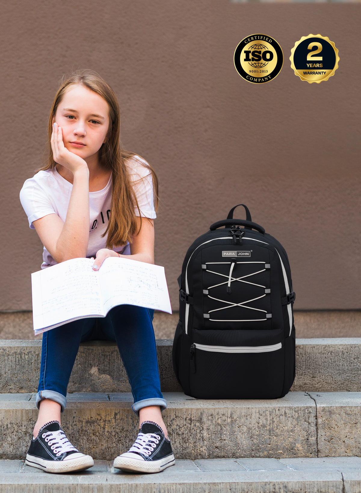 Para John PJSB6018 19-Inch School Backpack – 30L Multi-Compartment Bag