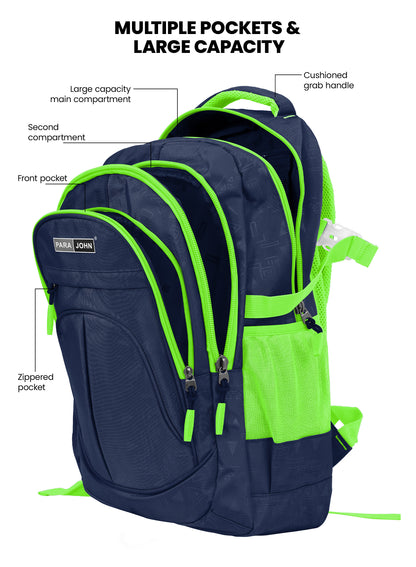 Para John  20/22-Inch School Backpack – Durable Multi-Compartment Polyester Bag