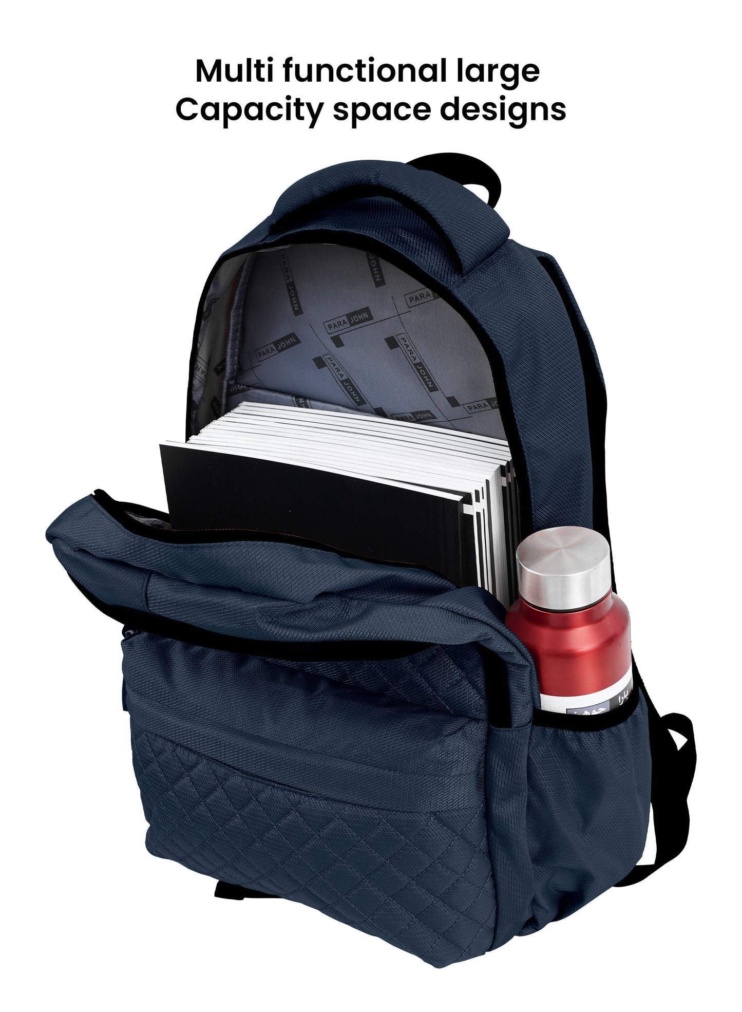 Para john LumiPack 18 inches Quilted School Backpack – 28L Capacity, Stylish & Durable with Multiple Compartments  PARAJOHN UAE