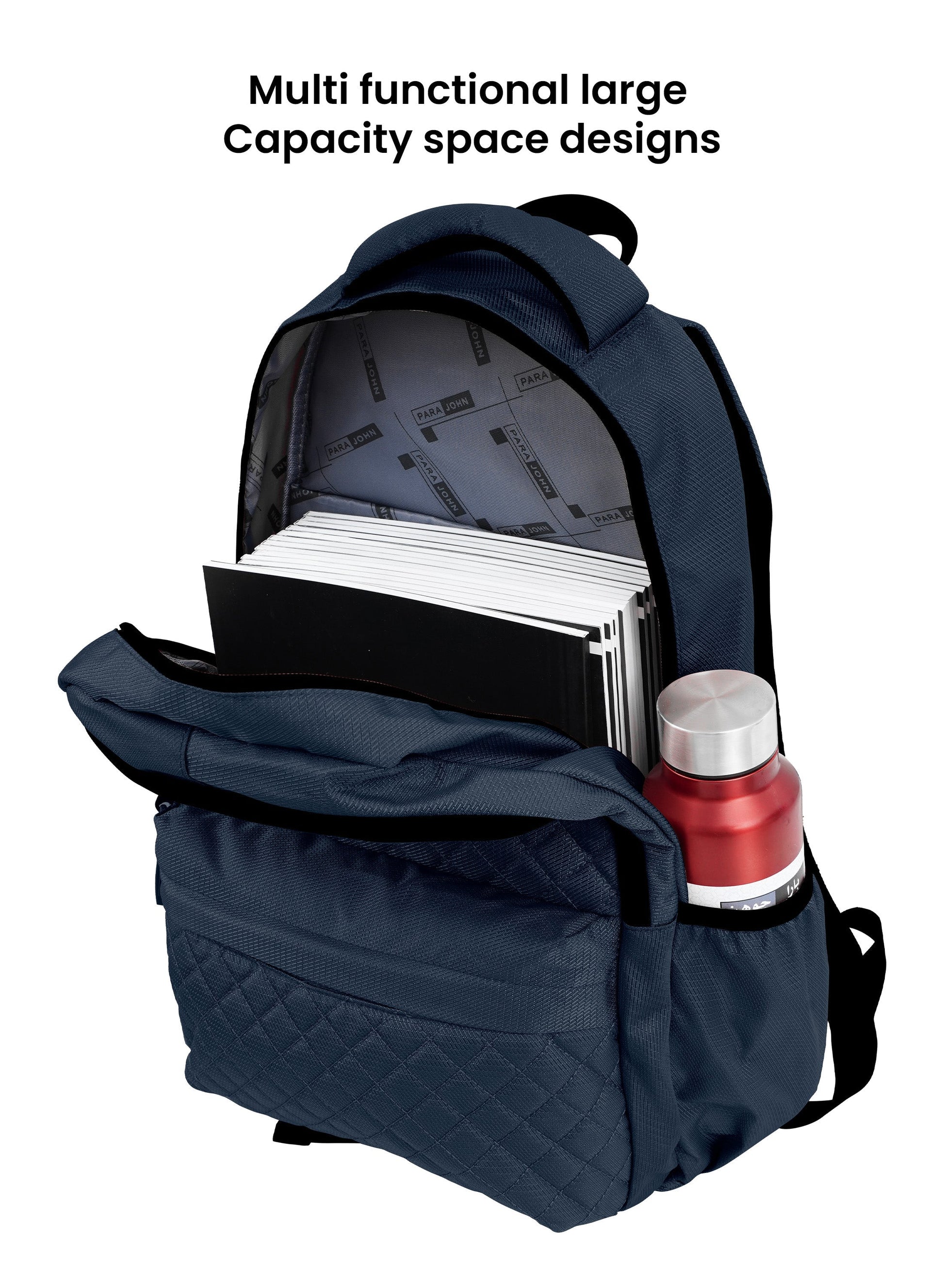 Para john LumiPack 18 inches Quilted School Backpack – 28L Capacity, Stylish & Durable with Multiple Compartments  PARAJOHN UAE