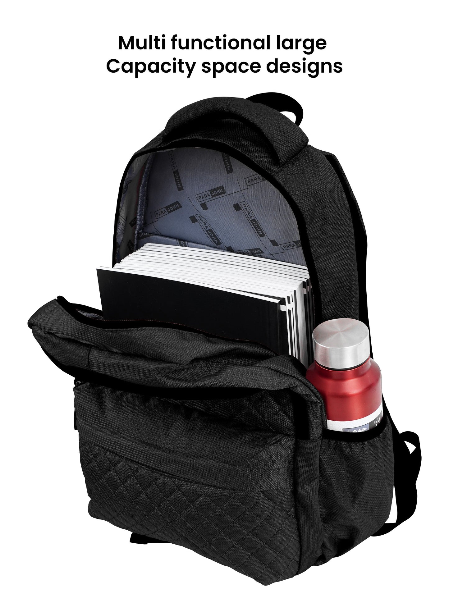 Para john LumiPack 18 inches Quilted School Backpack – 28L Capacity, Stylish & Durable with Multiple Compartments  PARAJOHN UAE