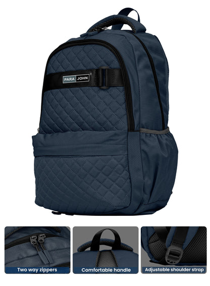 Para john LumiPack 18 inches Quilted School Backpack – 28L Capacity, Stylish & Durable with Multiple Compartments  PARAJOHN UAE
