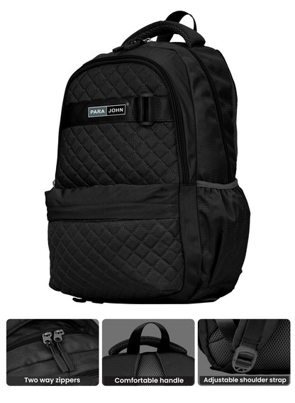Para john LumiPack 18 inches Quilted School Backpack – 28L Capacity, Stylish & Durable with Multiple Compartments  PARAJOHN UAE