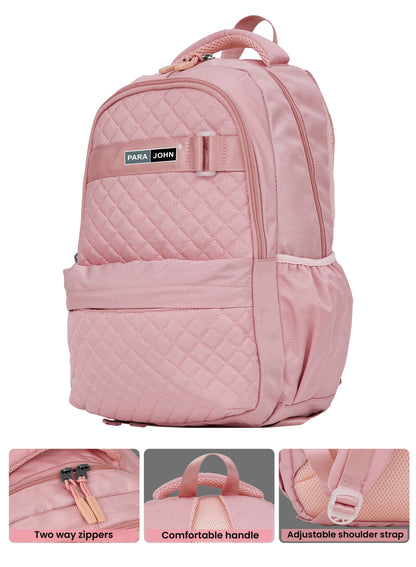 Para john LumiPack 18 inches Quilted School Backpack – 28L Capacity, Stylish & Durable with Multiple Compartments  PARAJOHN UAE