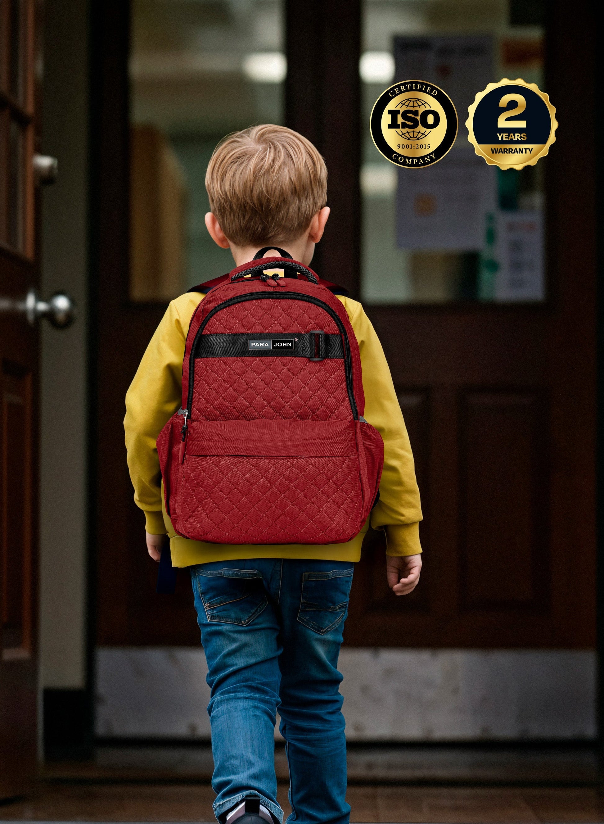 Para john LumiPack 18 inches Quilted School Backpack – 28L Capacity, Stylish & Durable with Multiple Compartments  PARAJOHN UAE