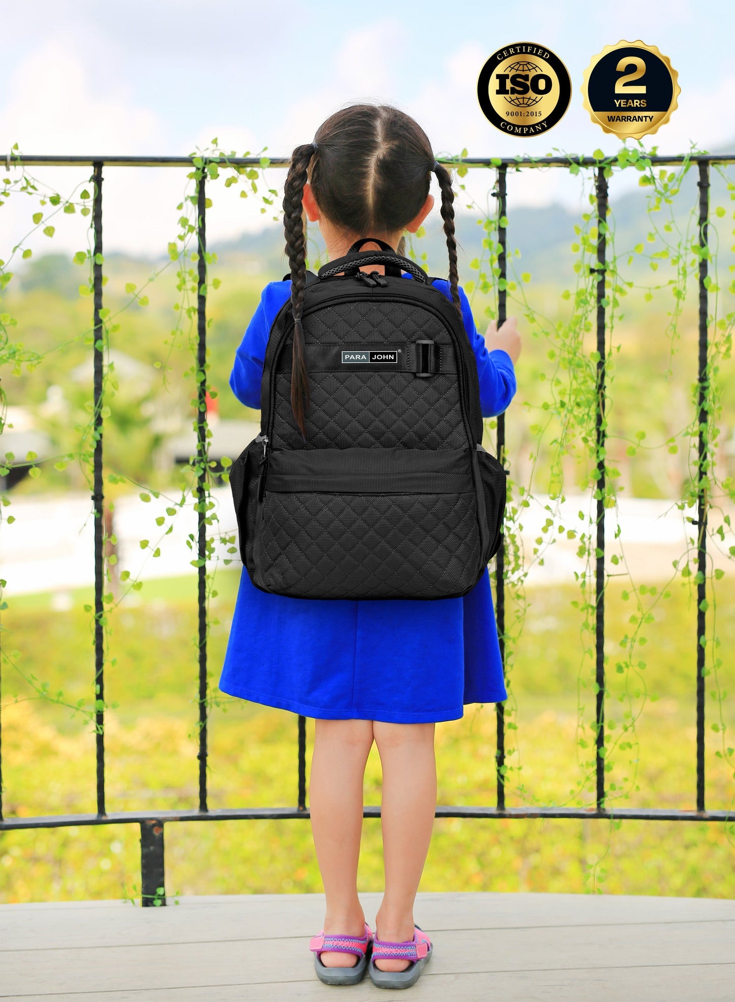 Para john LumiPack 18 inches Quilted School Backpack – 28L Capacity, Stylish & Durable with Multiple Compartments  PARAJOHN UAE