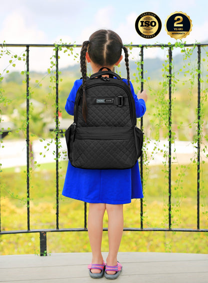 Para john LumiPack 18 inches Quilted School Backpack – 28L Capacity, Stylish & Durable with Multiple Compartments  PARAJOHN UAE