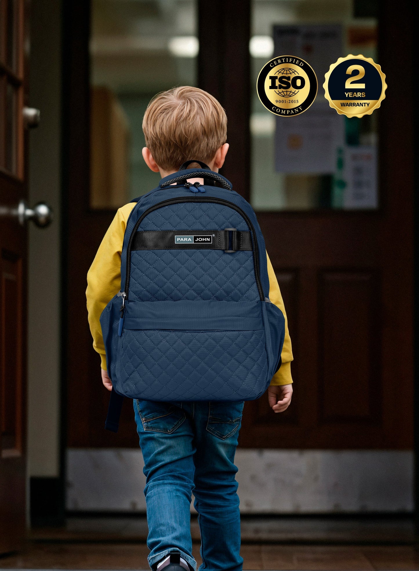 Para john LumiPack 18 inches Quilted School Backpack – 28L Capacity, Stylish & Durable with Multiple Compartments  PARAJOHN UAE