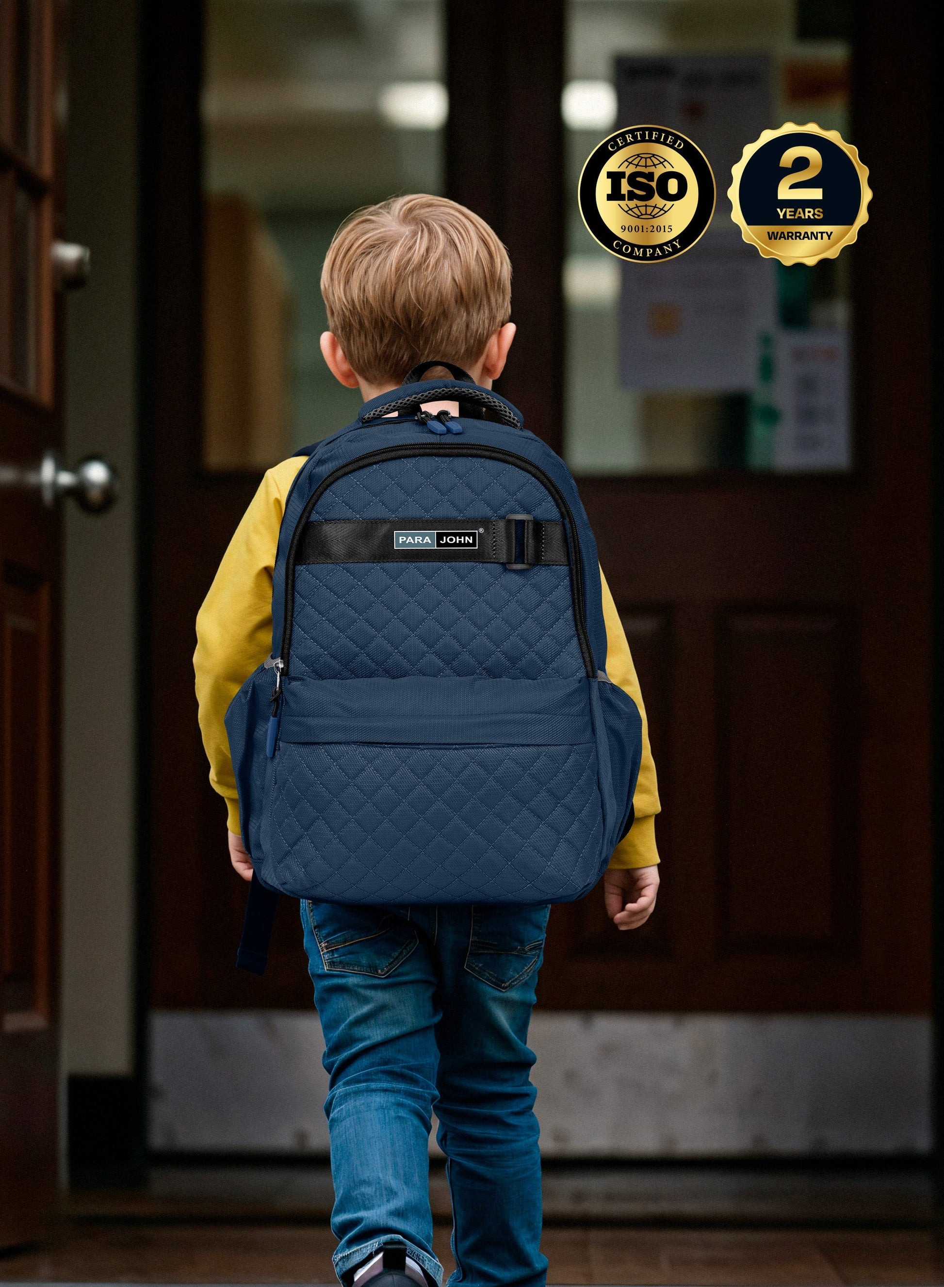 Para john LumiPack 18 inches Quilted School Backpack – 28L Capacity, Stylish & Durable with Multiple Compartments  PARAJOHN UAE