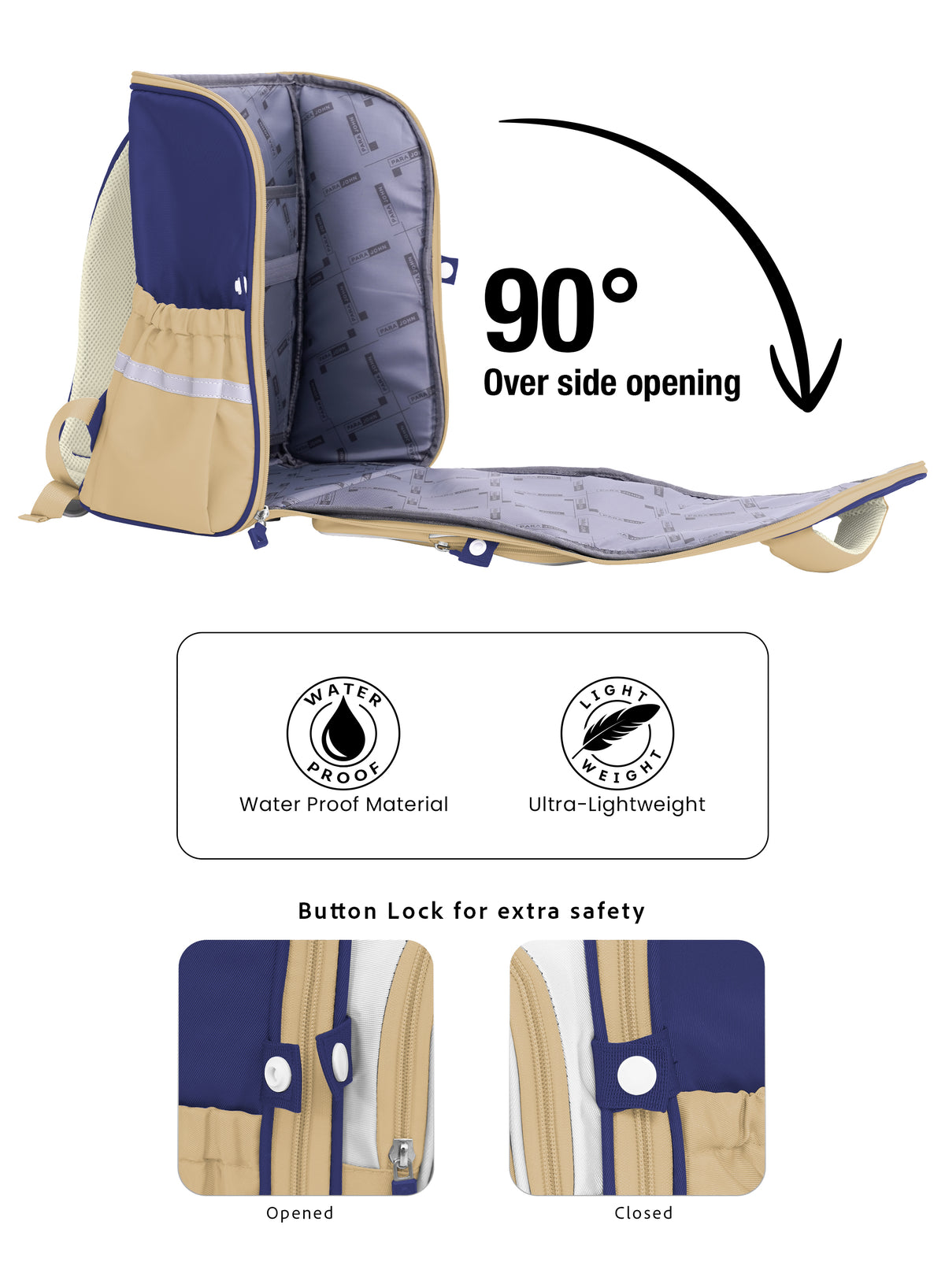 Para John PJSB6093 CandyPack 15-Inch School Backpack, Lightweight Waterproof Nylon Bag