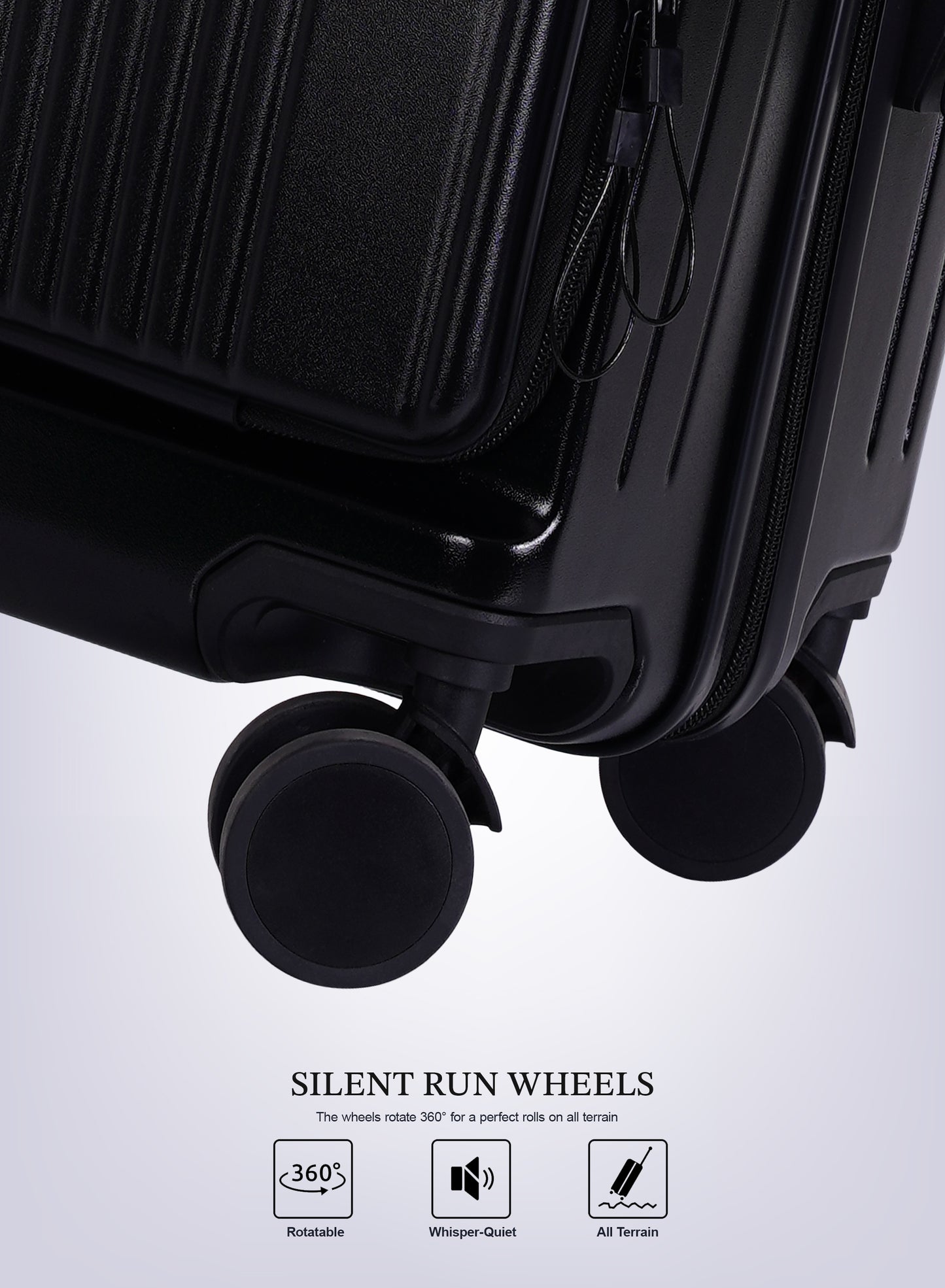 PARA JOHN 20-Inch Hardside Luggage Suitcase, 8 Spinner Wheels, ABS+PC Lightweight Carry-On with Front Pocket