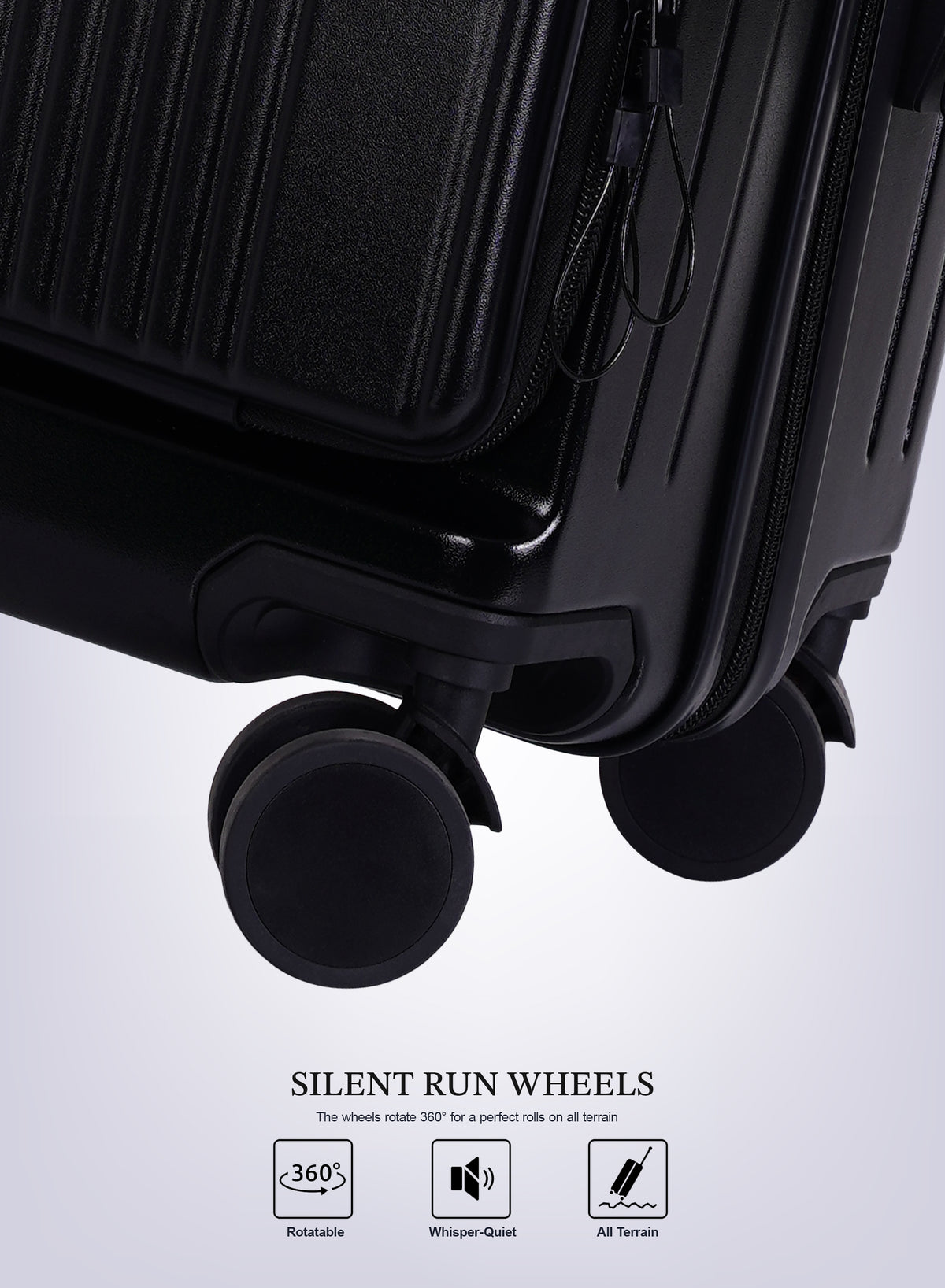 PARA JOHN 20-Inch Hardside Luggage Suitcase, 8 Spinner Wheels, ABS+PC Lightweight Carry-On with Front Pocket